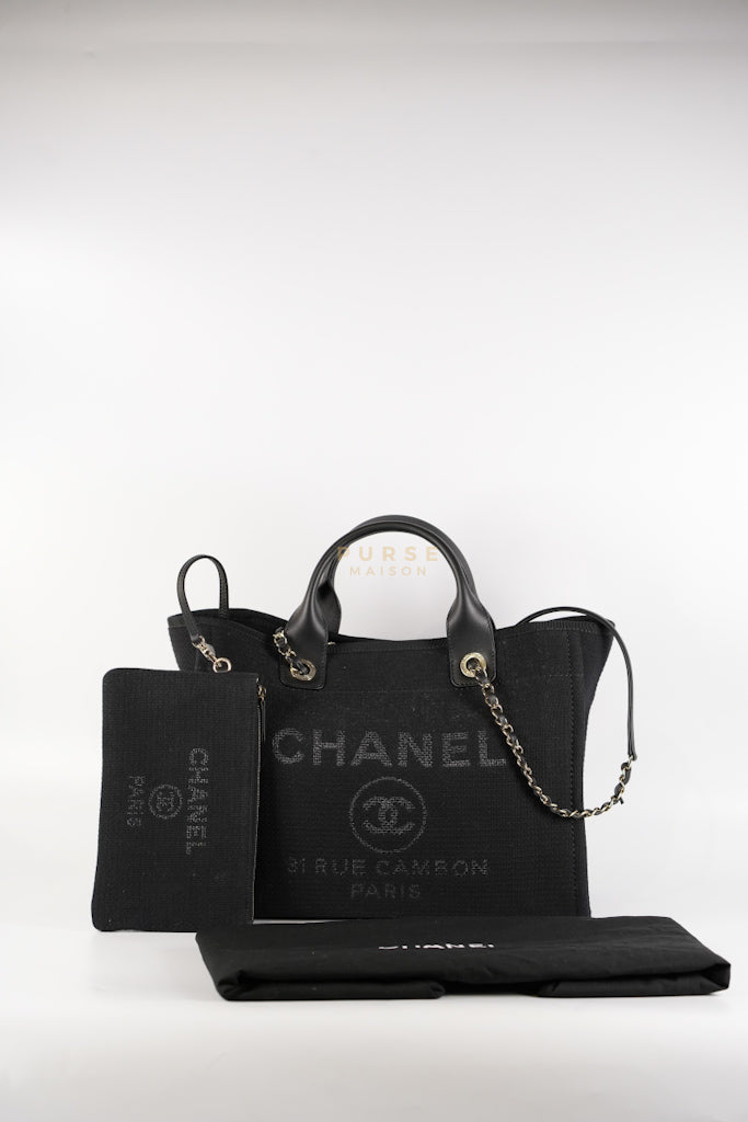 Deauville Tote Bag Black Microchip Large | Purse Maison Luxury Bags Shop