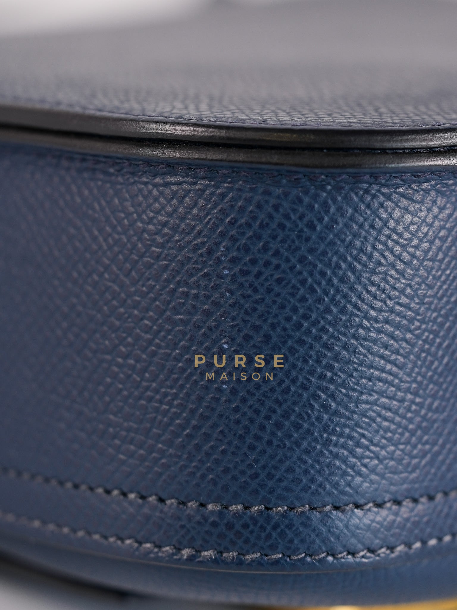 Della Cavalleria in Blue Epsom Leather & Gold Hardware Stamp B(2023) | Purse Maison Luxury Bags Shop