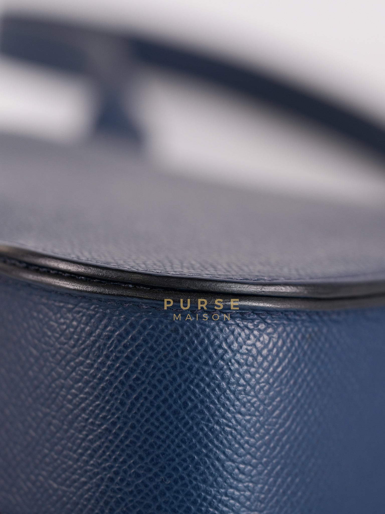 Della Cavalleria in Blue Epsom Leather & Gold Hardware Stamp B(2023) | Purse Maison Luxury Bags Shop