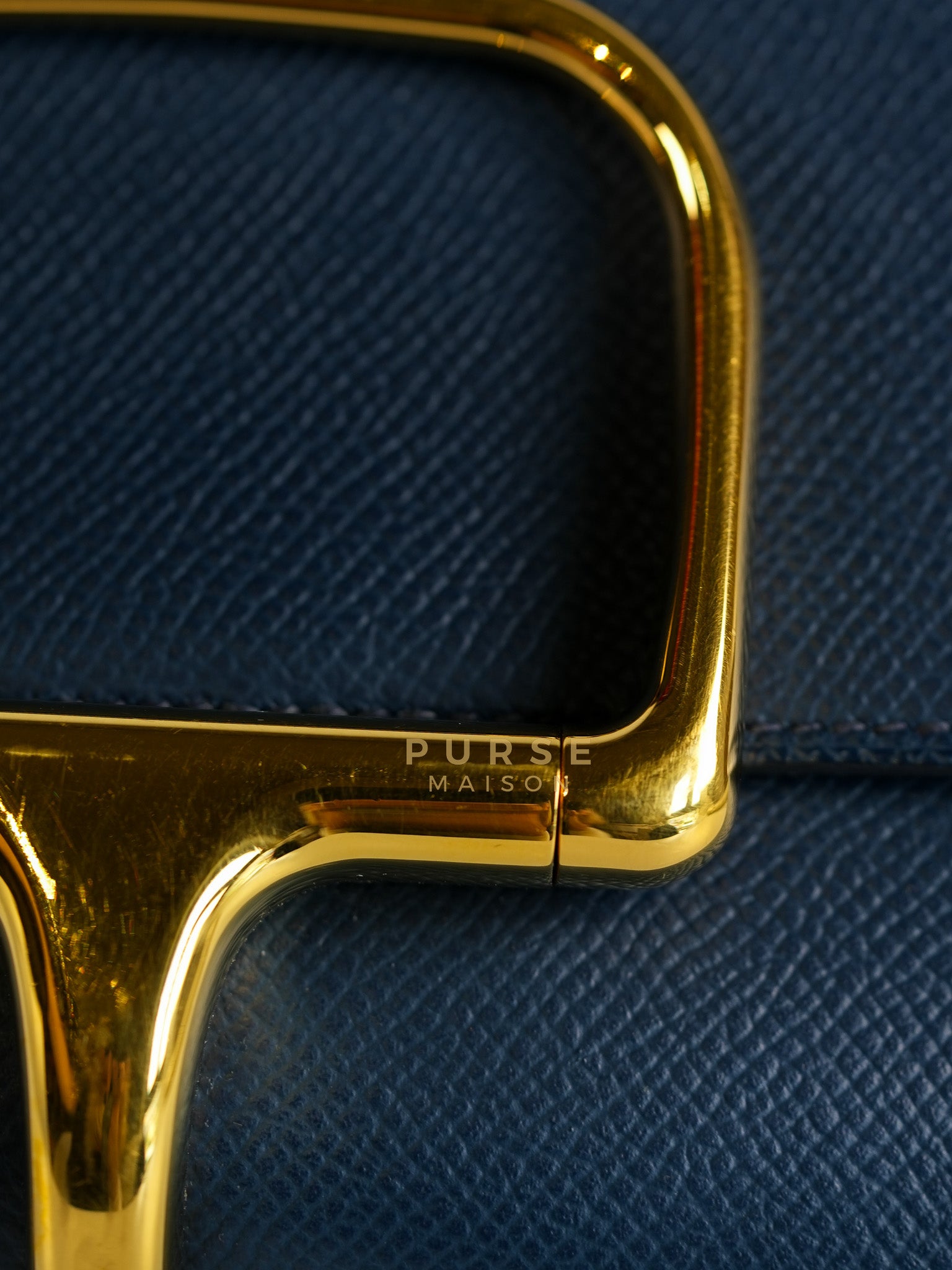 Della Cavalleria in Blue Epsom Leather & Gold Hardware Stamp B(2023) | Purse Maison Luxury Bags Shop