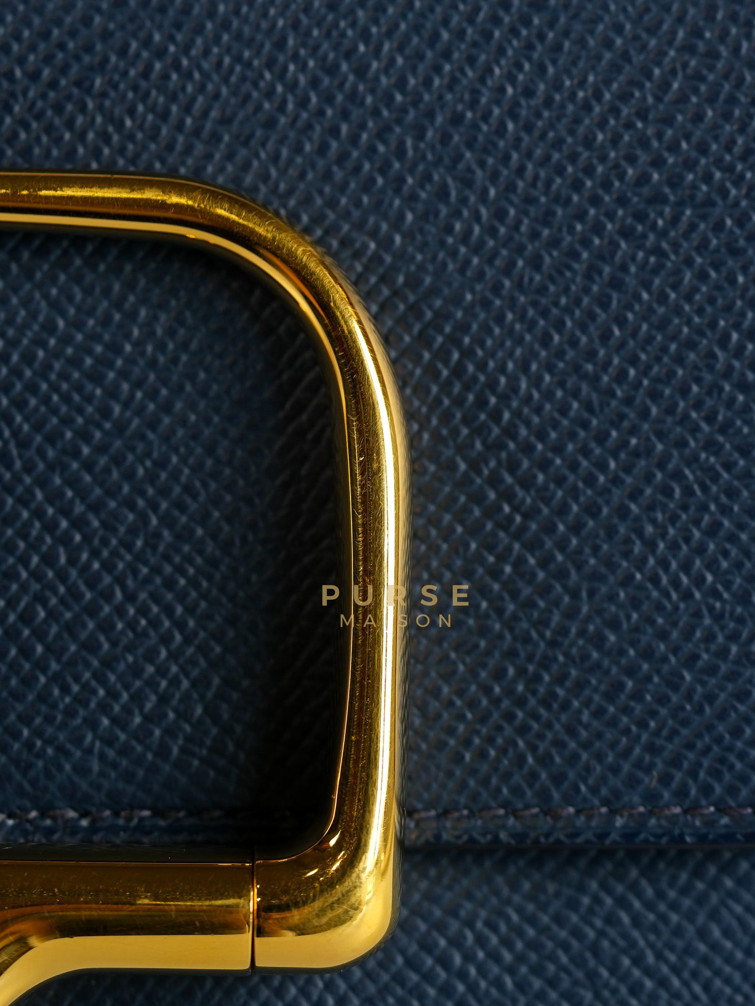 Della Cavalleria in Blue Epsom Leather & Gold Hardware Stamp B(2023) | Purse Maison Luxury Bags Shop