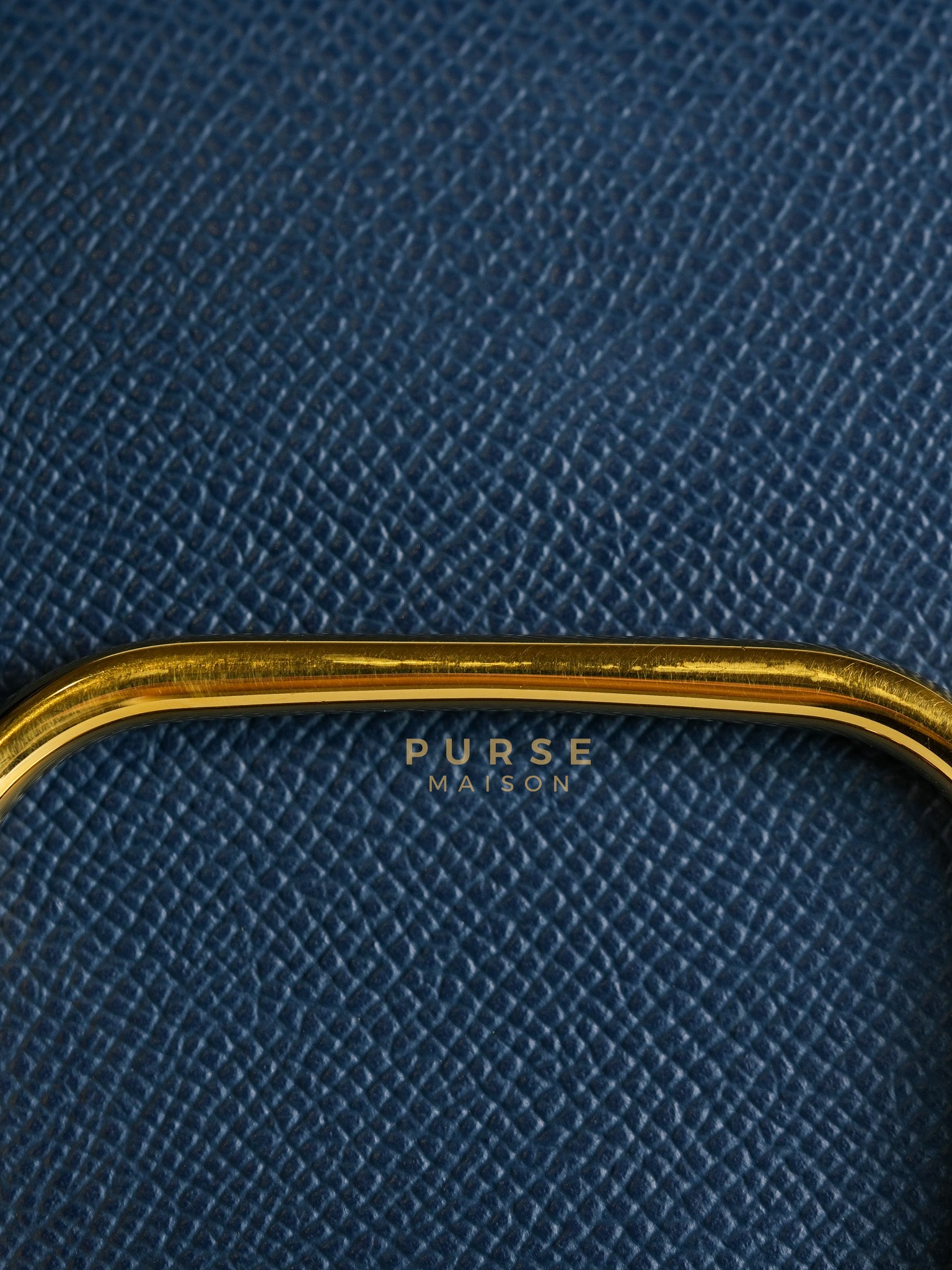 Della Cavalleria in Blue Epsom Leather & Gold Hardware Stamp B(2023) | Purse Maison Luxury Bags Shop