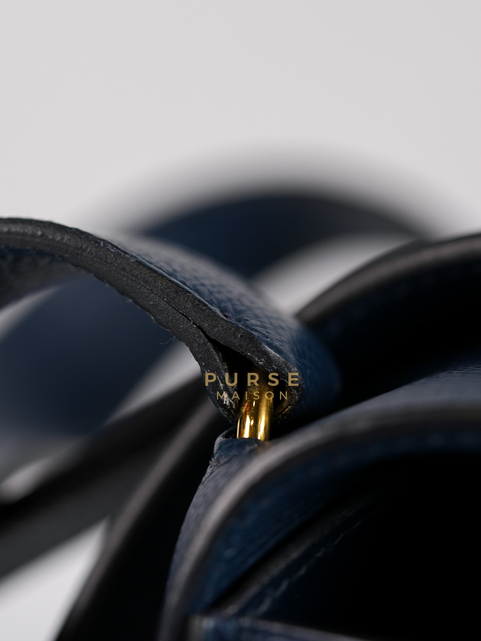 Della Cavalleria in Blue Epsom Leather & Gold Hardware Stamp B(2023) | Purse Maison Luxury Bags Shop