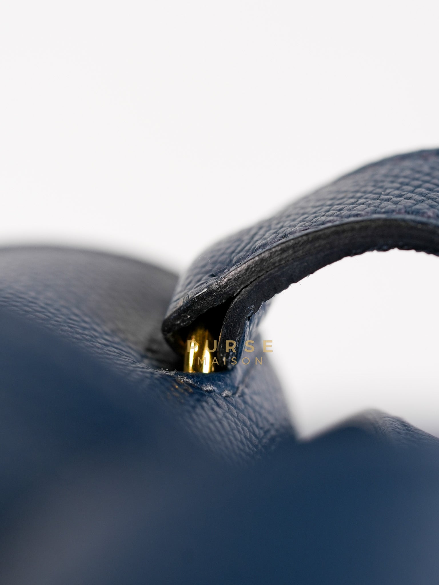 Della Cavalleria in Blue Epsom Leather & Gold Hardware Stamp B(2023) | Purse Maison Luxury Bags Shop