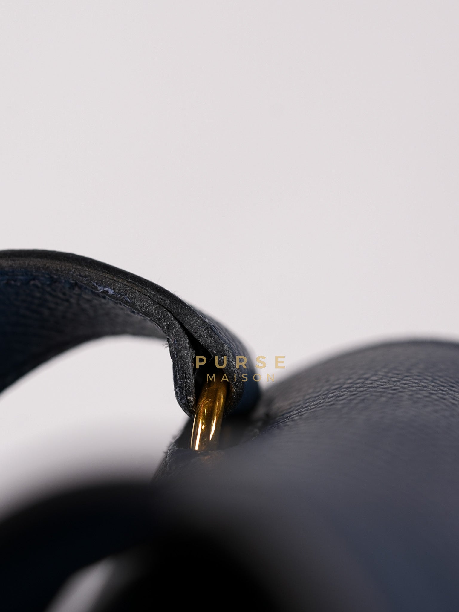 Della Cavalleria in Blue Epsom Leather & Gold Hardware Stamp B(2023) | Purse Maison Luxury Bags Shop