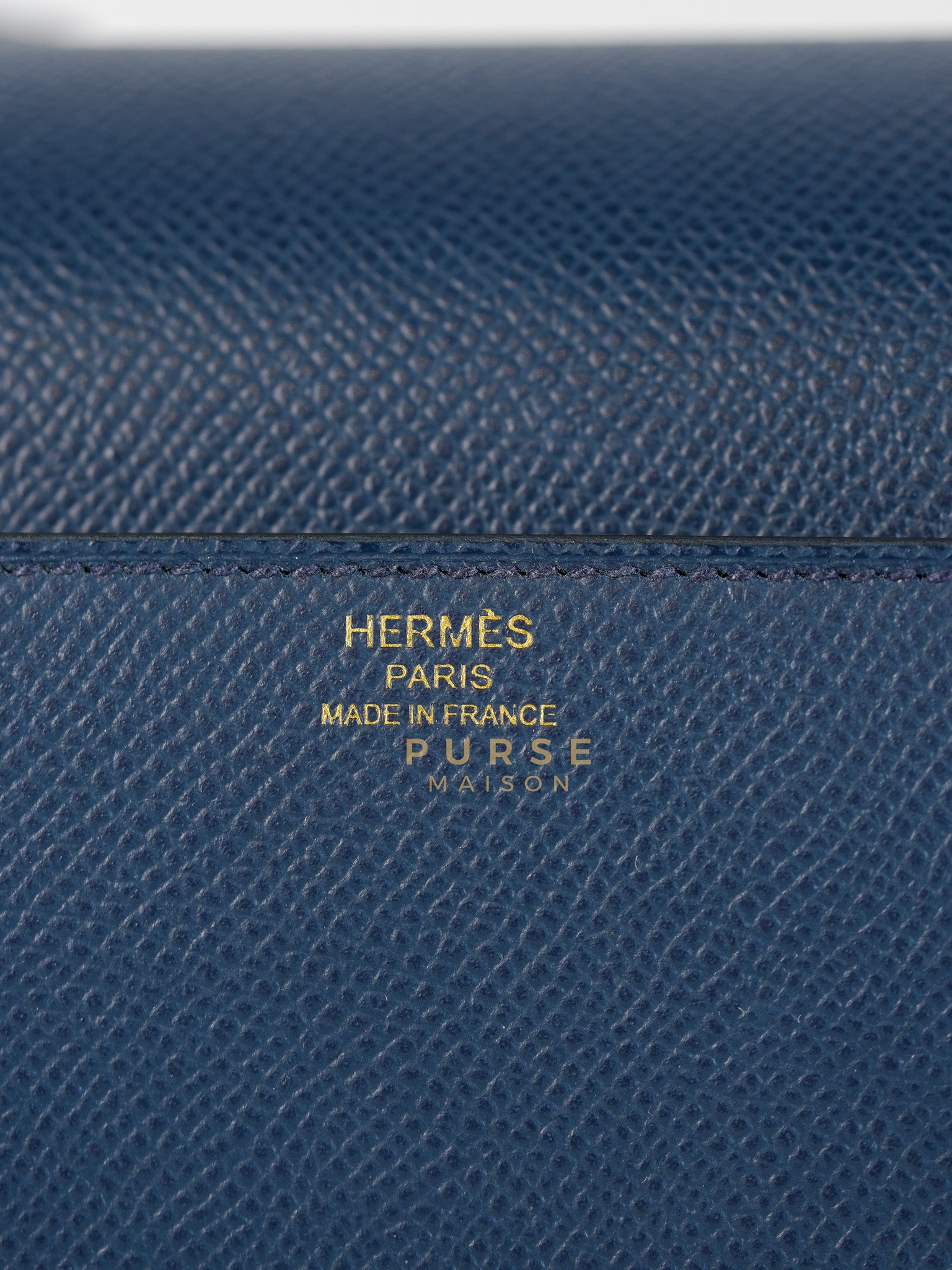 Della Cavalleria in Blue Epsom Leather & Gold Hardware Stamp B(2023) | Purse Maison Luxury Bags Shop