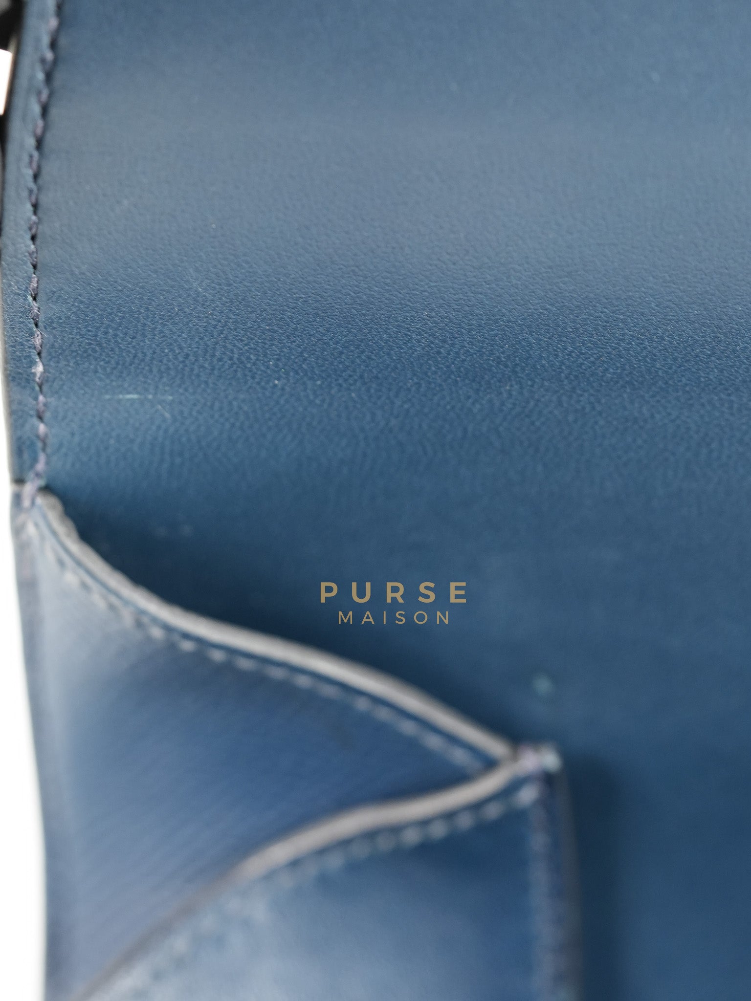 Della Cavalleria in Blue Epsom Leather & Gold Hardware Stamp B(2023) | Purse Maison Luxury Bags Shop