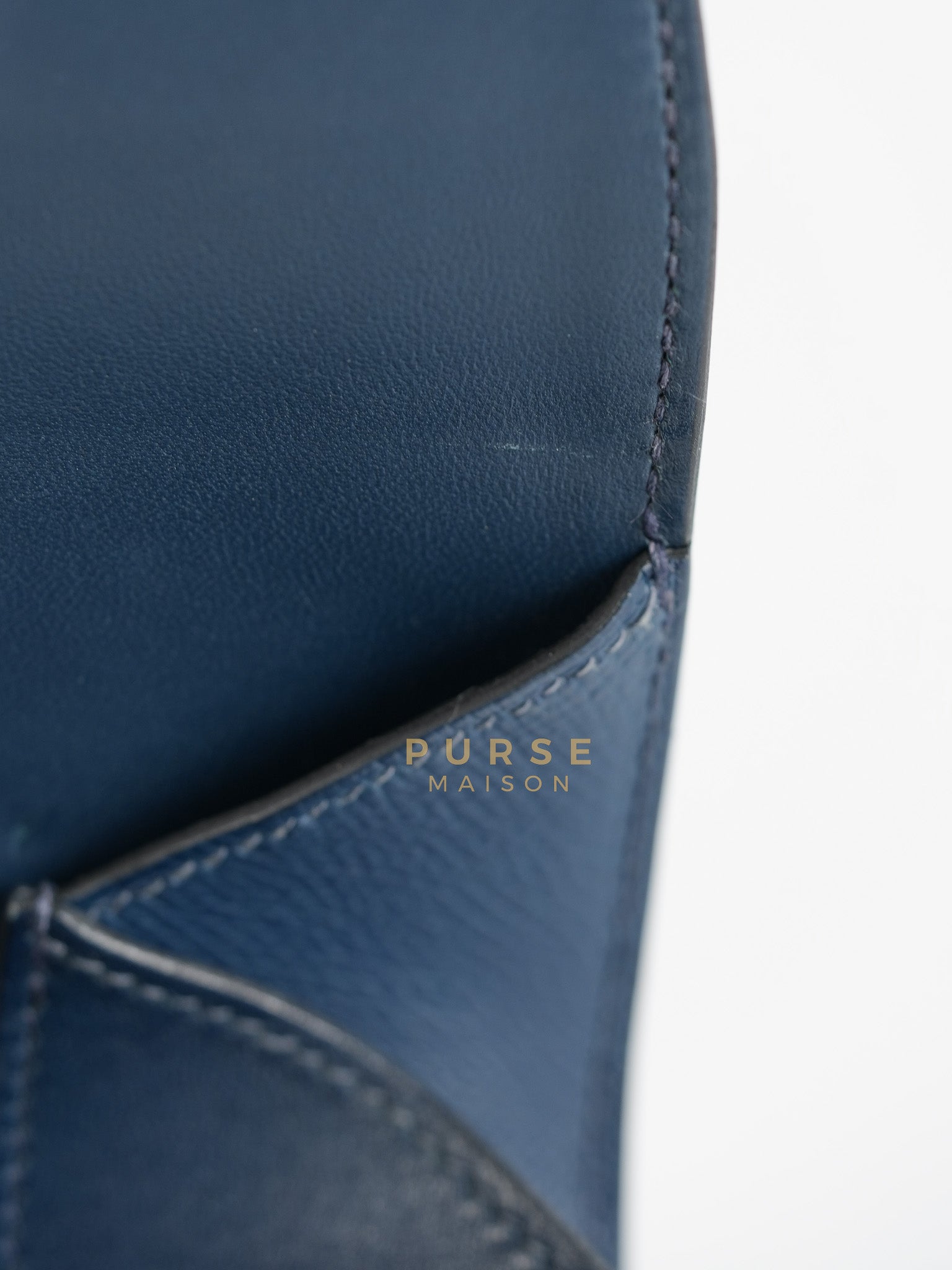 Della Cavalleria in Blue Epsom Leather & Gold Hardware Stamp B(2023) | Purse Maison Luxury Bags Shop