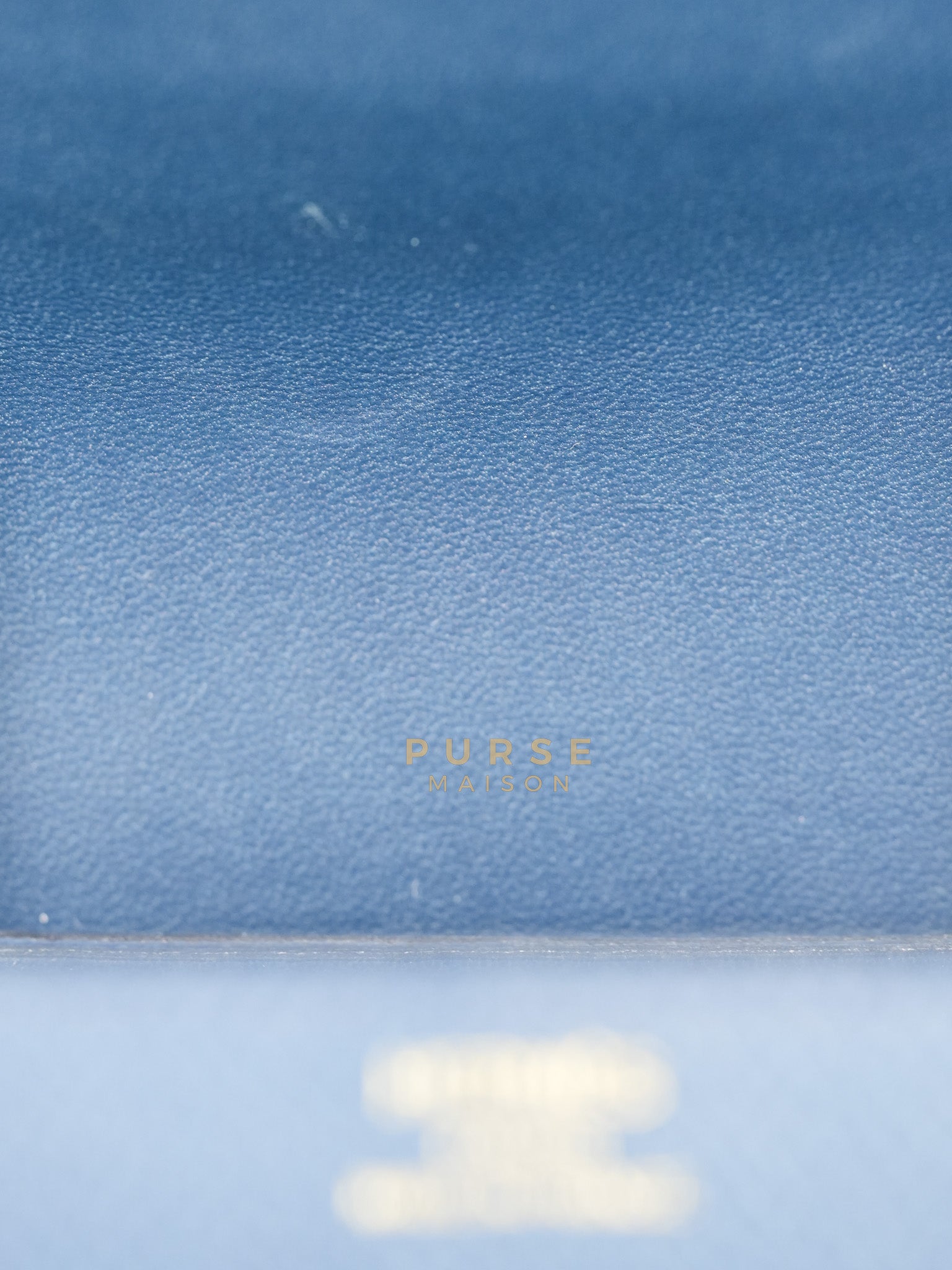 Della Cavalleria in Blue Epsom Leather & Gold Hardware Stamp B(2023) | Purse Maison Luxury Bags Shop
