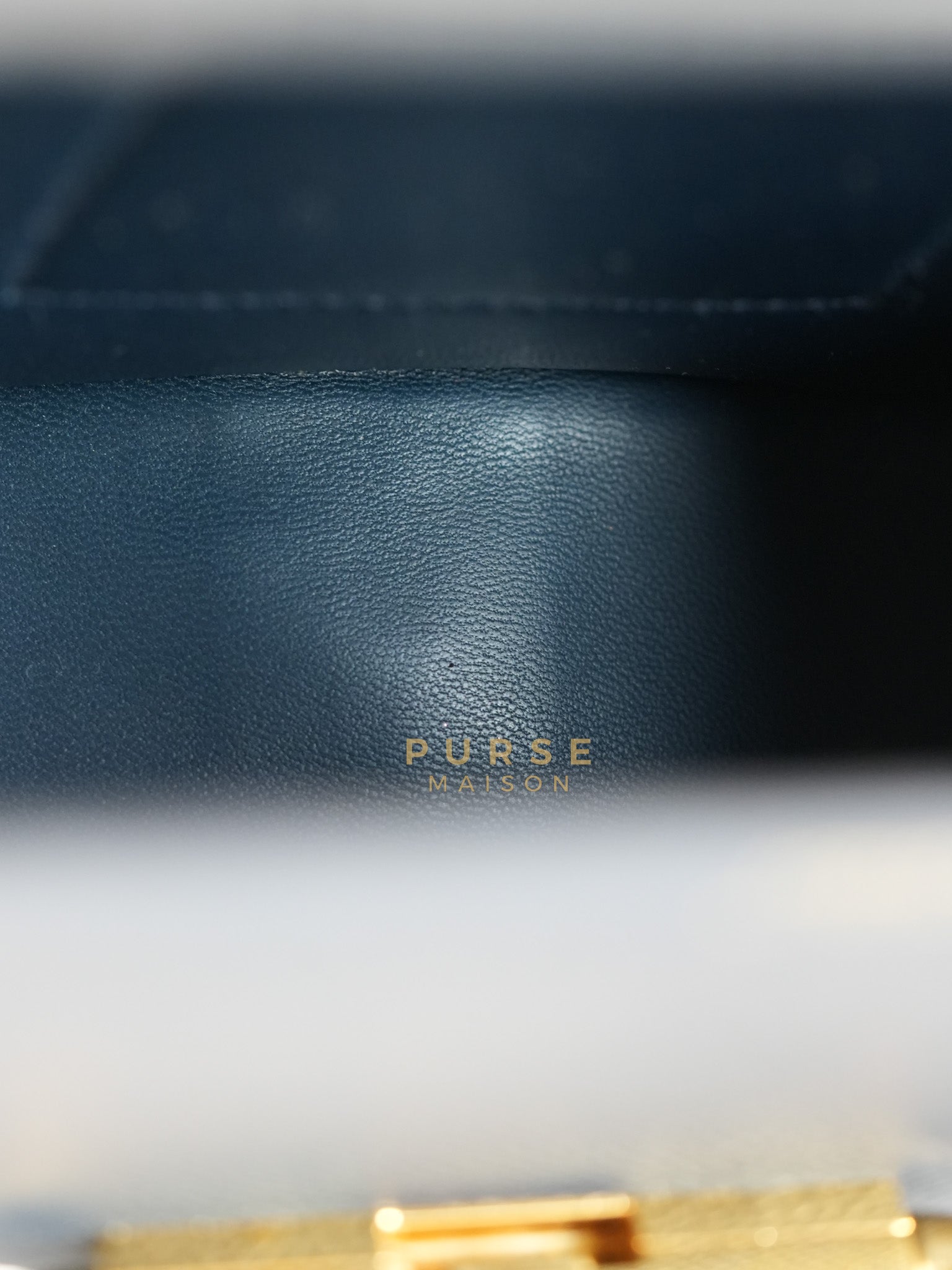 Della Cavalleria in Blue Epsom Leather & Gold Hardware Stamp B(2023) | Purse Maison Luxury Bags Shop