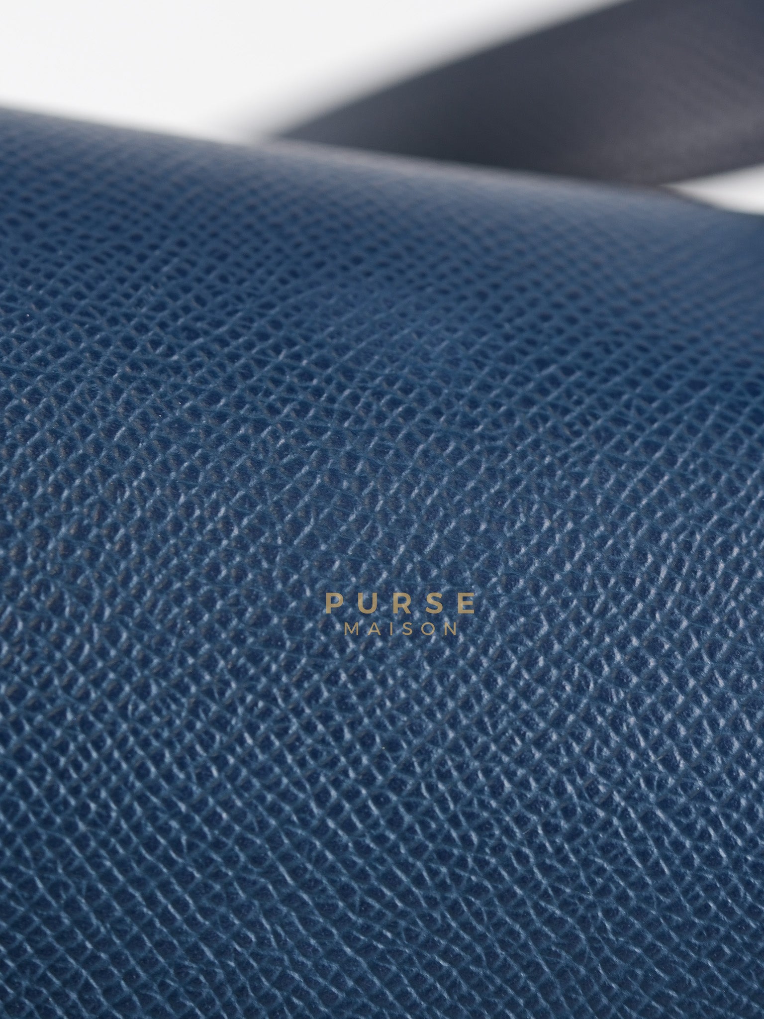 Della Cavalleria in Blue Epsom Leather & Gold Hardware Stamp B(2023) | Purse Maison Luxury Bags Shop