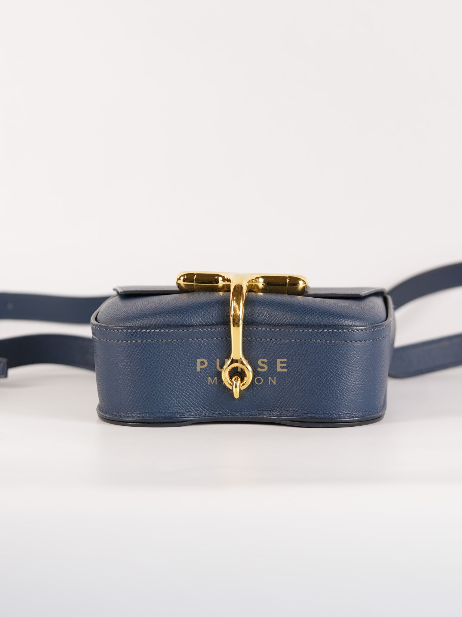 Della Cavalleria in Blue Epsom Leather & Gold Hardware Stamp B(2023) | Purse Maison Luxury Bags Shop