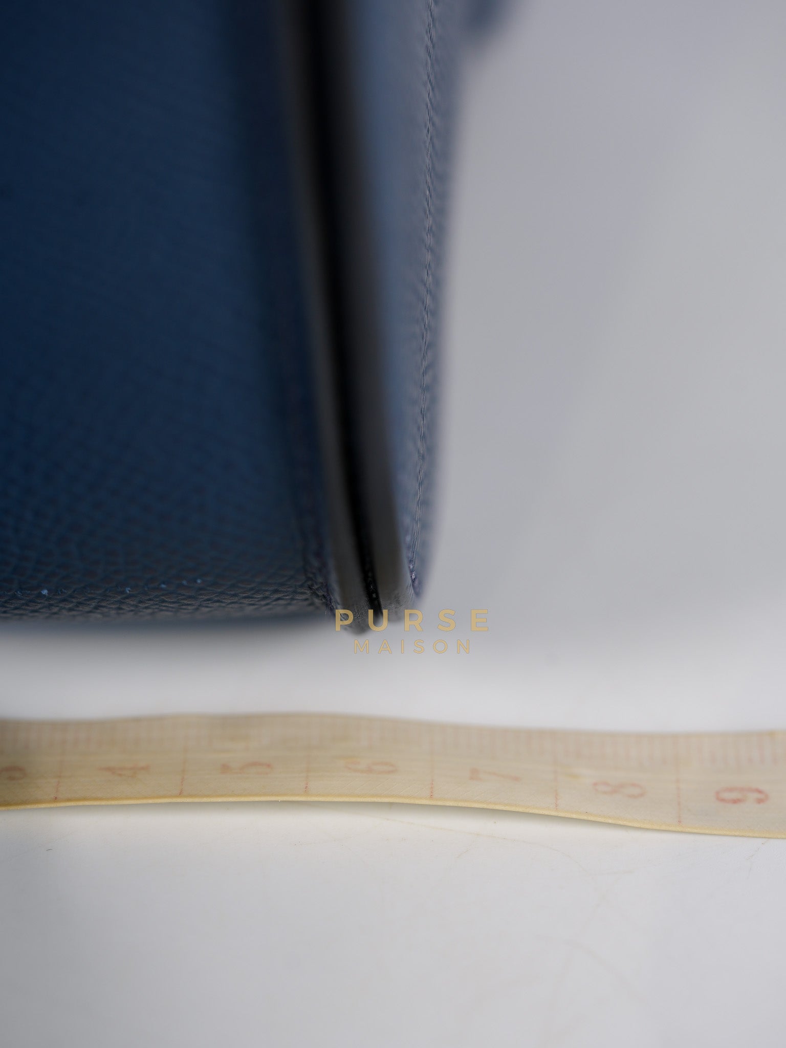 Della Cavalleria in Blue Epsom Leather & Gold Hardware Stamp B(2023) | Purse Maison Luxury Bags Shop