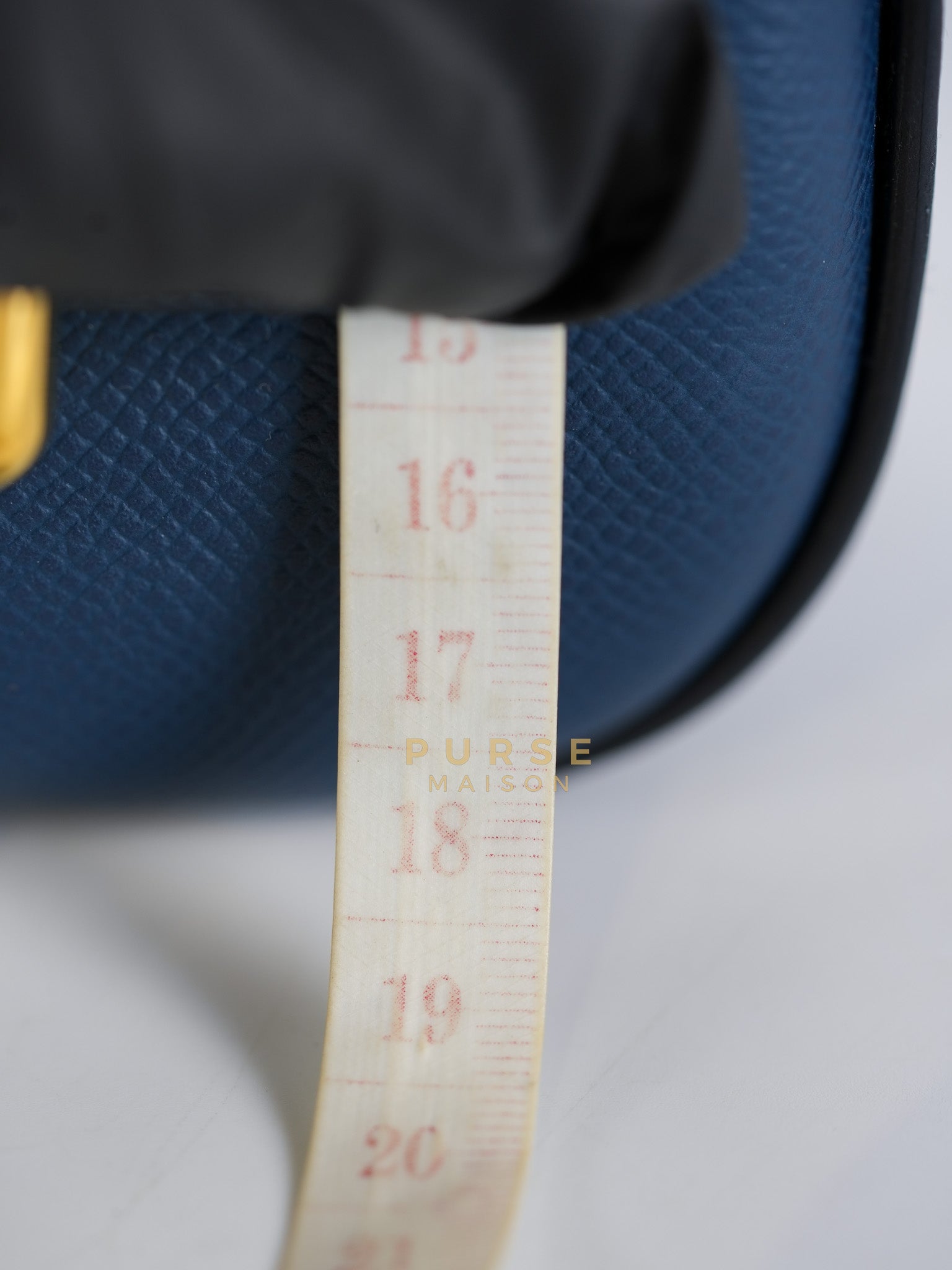 Della Cavalleria in Blue Epsom Leather & Gold Hardware Stamp B(2023) | Purse Maison Luxury Bags Shop