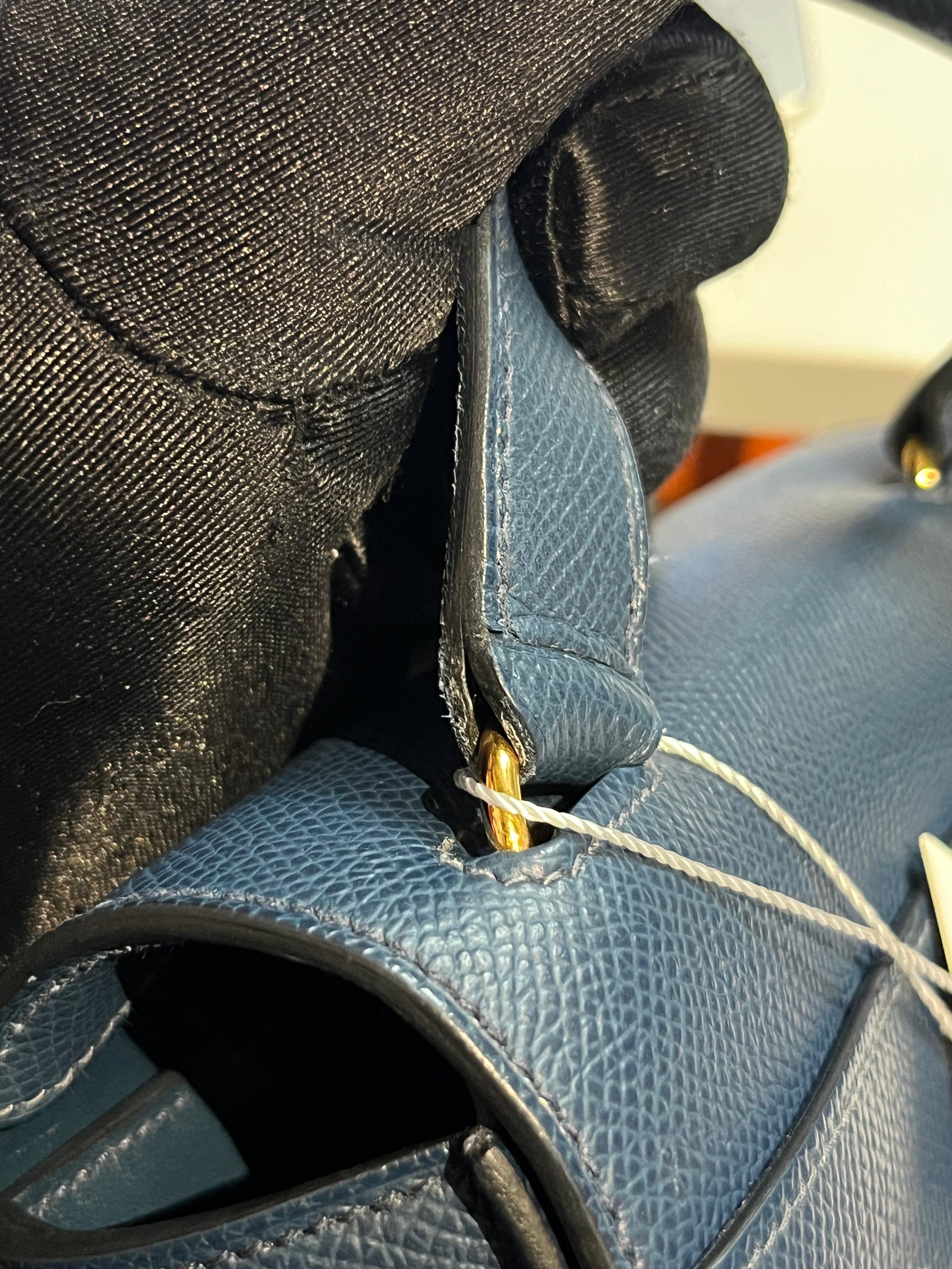 Della Cavalleria in Blue Epsom Leather & Gold Hardware Stamp B(2023) | Purse Maison Luxury Bags Shop