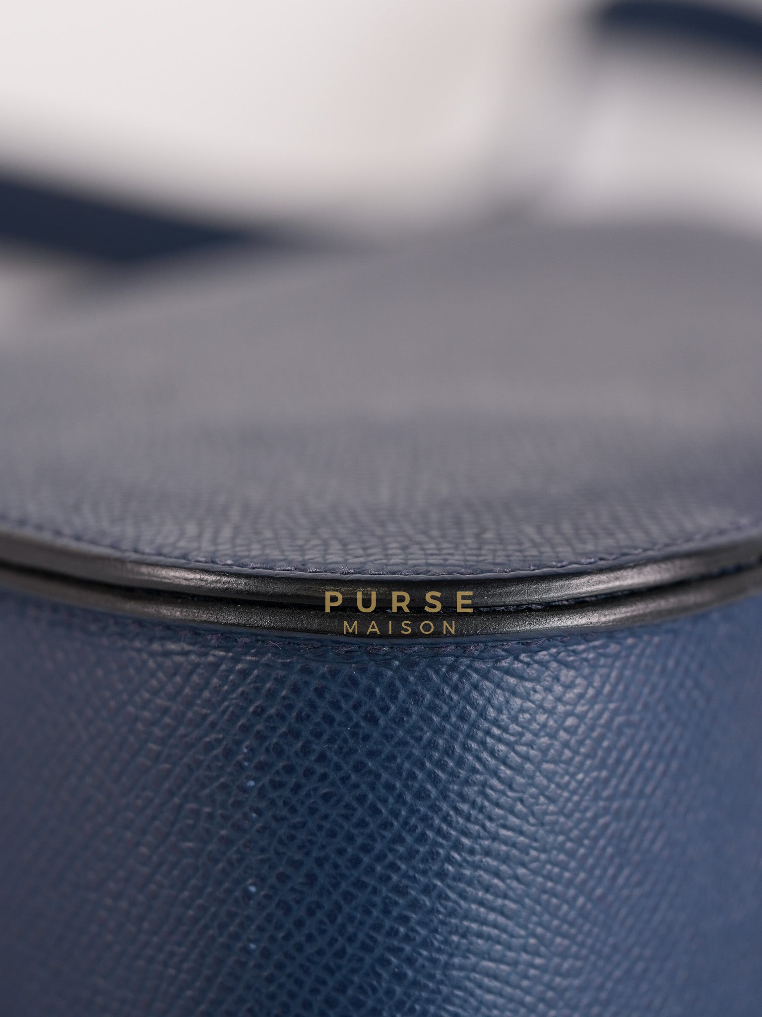 Della Cavalleria in Blue Epsom Leather & Gold Hardware Stamp B(2023) | Purse Maison Luxury Bags Shop