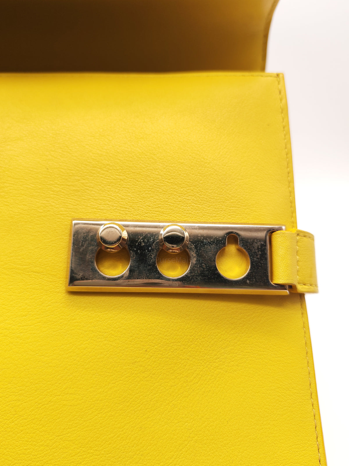 Delvaux Tempete Handbag in Yellow Crisp Calf Leather and Gold Hardware | Purse Maison Luxury Bags Shop