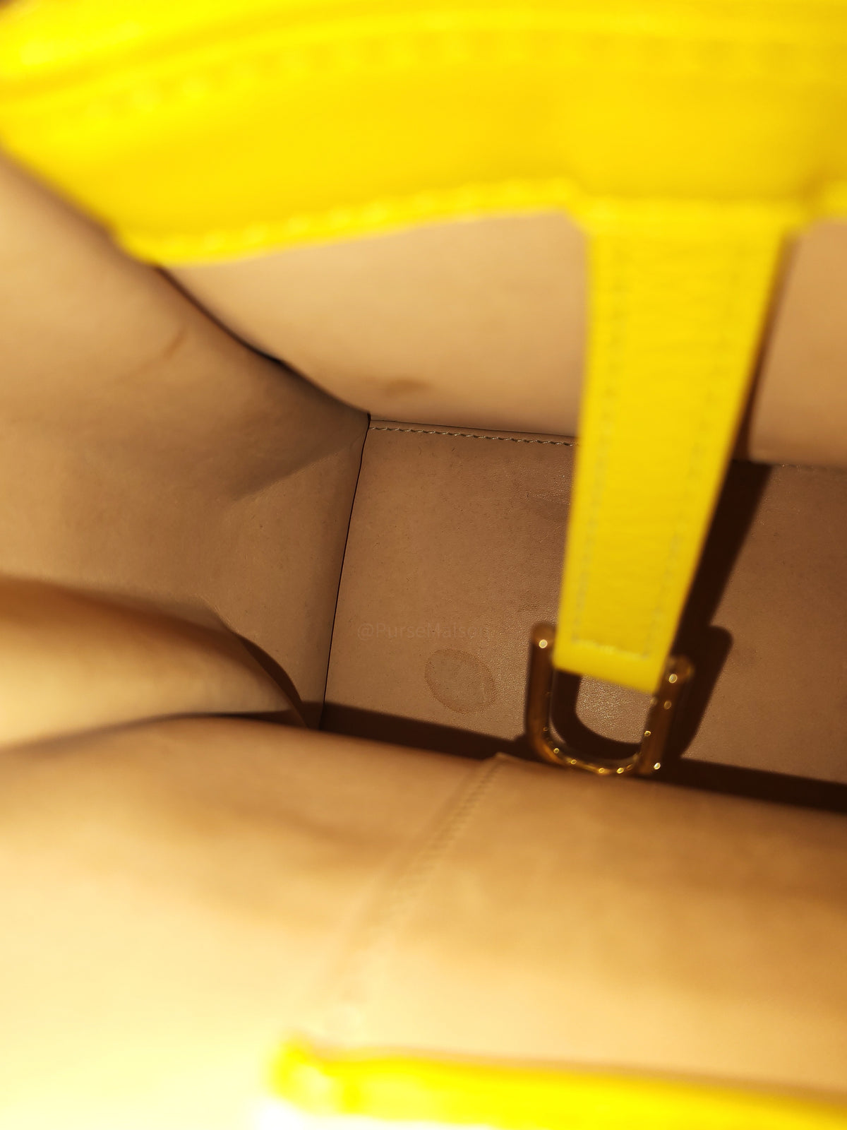 Delvaux Tempete Handbag in Yellow Crisp Calf Leather and Gold Hardware | Purse Maison Luxury Bags Shop