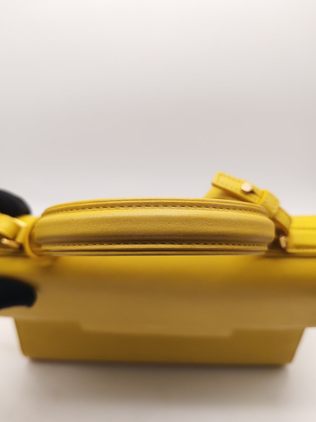 Delvaux Tempete Handbag in Yellow Crisp Calf Leather and Gold Hardware | Purse Maison Luxury Bags Shop