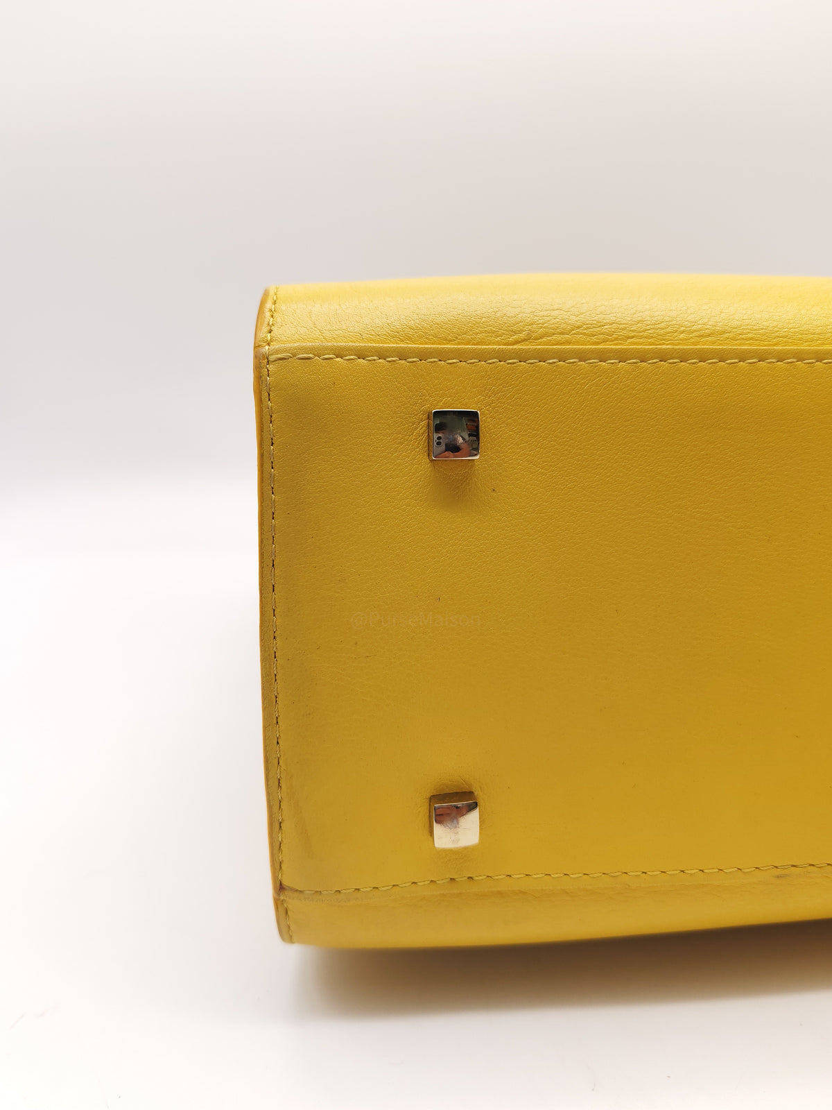 Delvaux Tempete Handbag in Yellow Crisp Calf Leather and Gold Hardware | Purse Maison Luxury Bags Shop