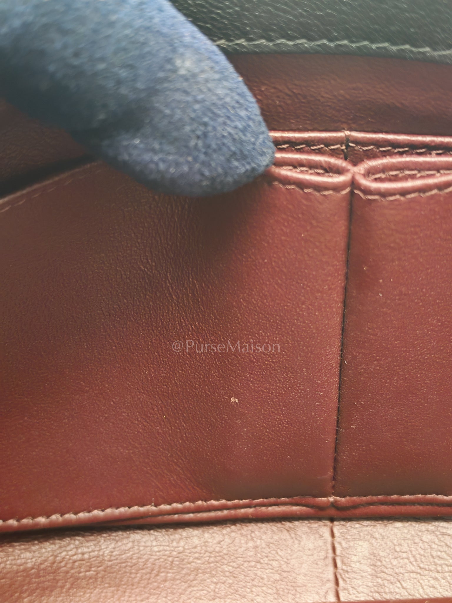 Diagonal Quilted Small Flap Goatskin Leather and Aged Gold Hardware Series 22 | Purse Maison Luxury Bags Shop