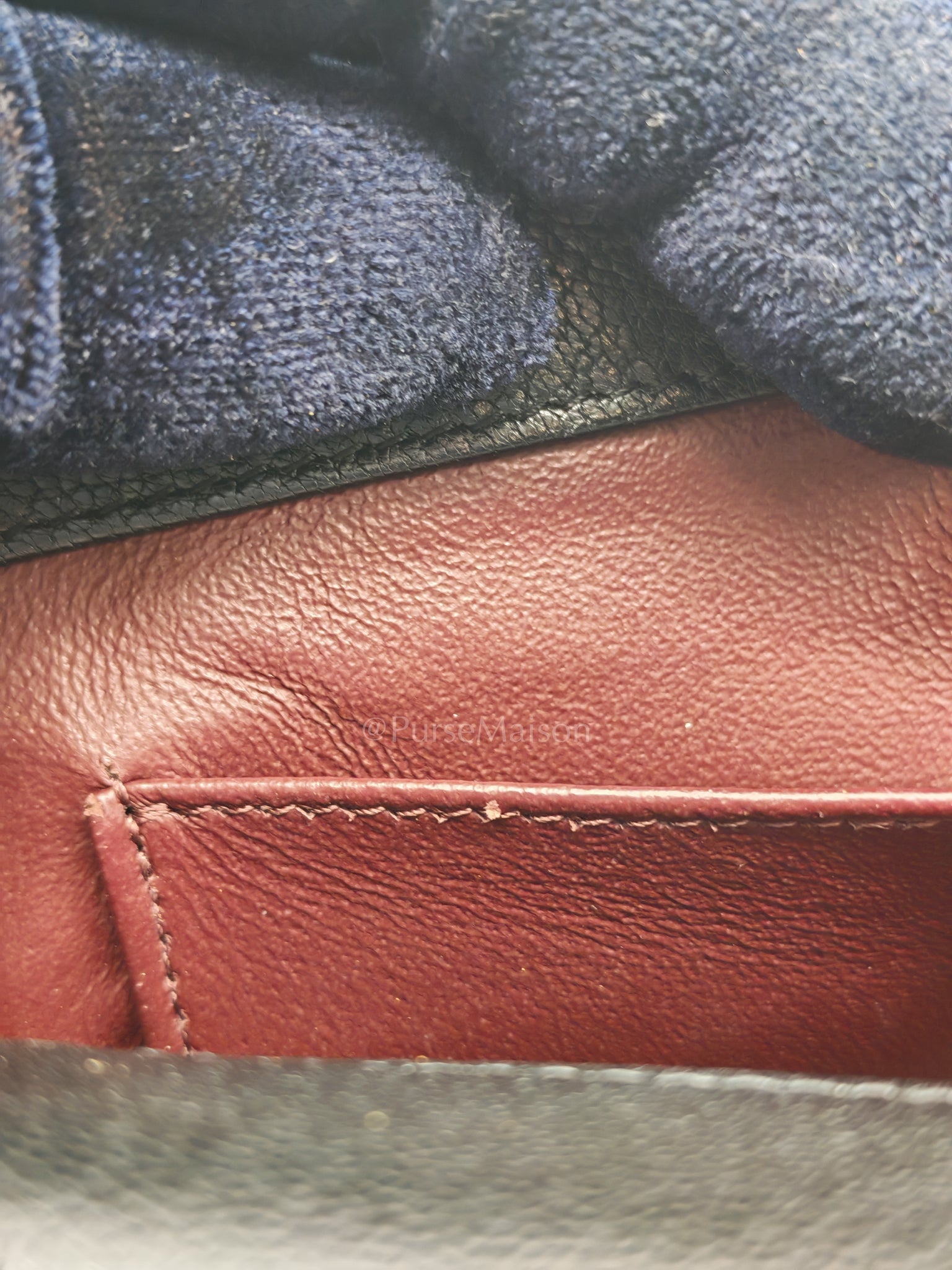 Diagonal Quilted Small Flap Goatskin Leather and Aged Gold Hardware Series 22 | Purse Maison Luxury Bags Shop
