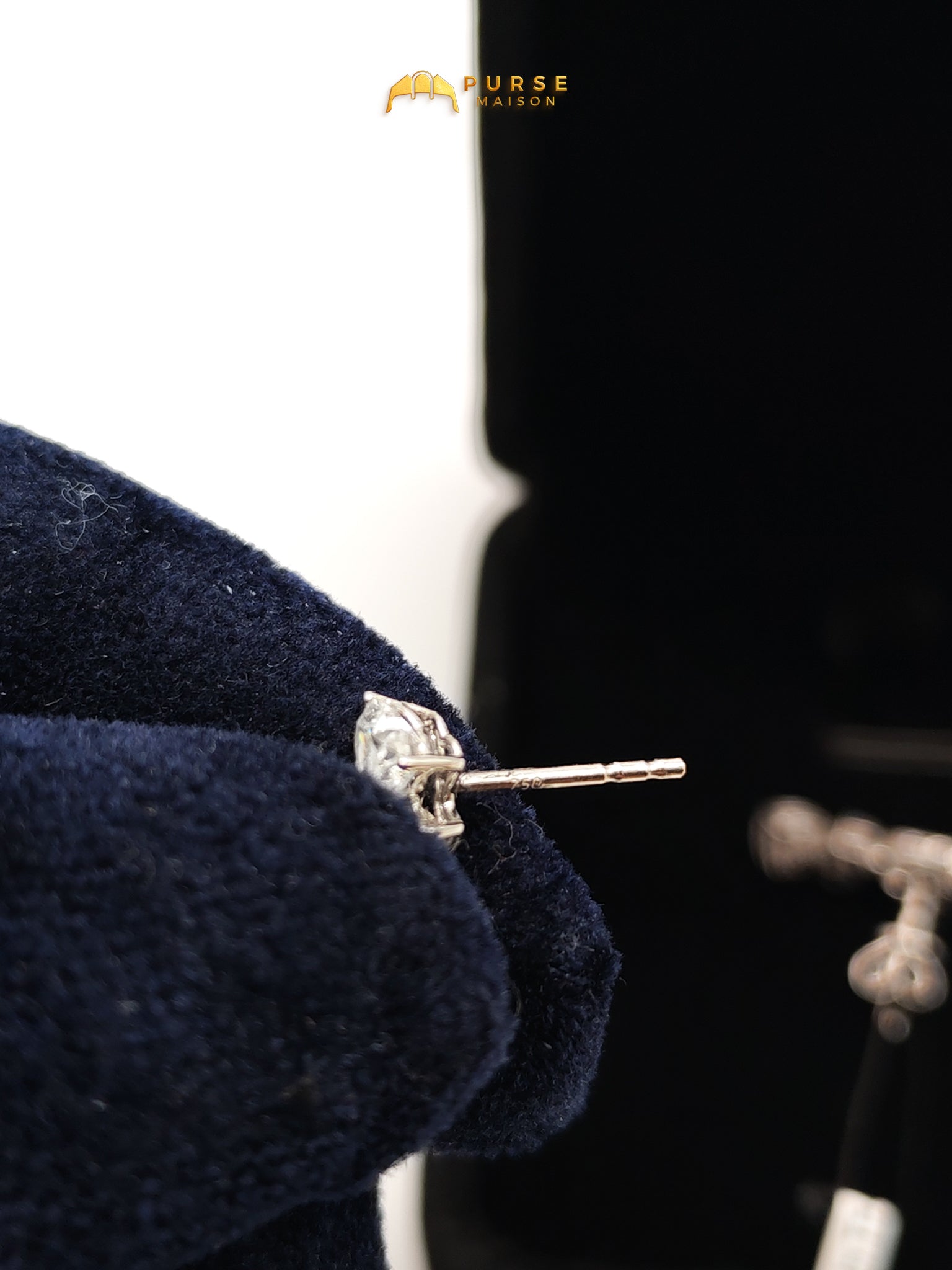 18k | 2.26gms. | 2.26gms. | 2.44cts | VS1 to VVS1 (Clarity) E to H (Color) Natural Diamond White Gold Earrings | Purse Maison Luxury Bags Shop