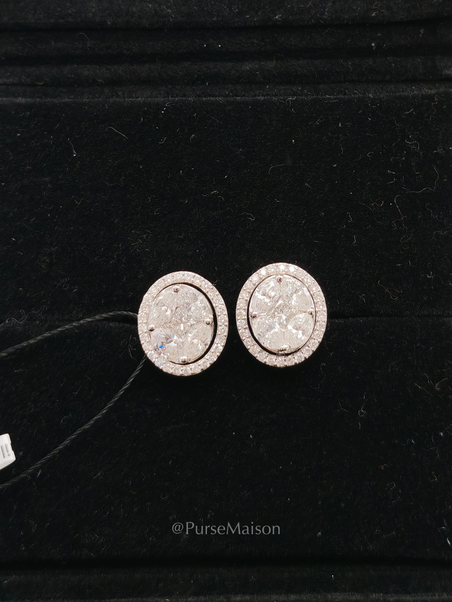 18k 3.78gms 1.72cts VS1 to VVS1 (Clarity) E to H (Color) Natural Diamond White Gold Earrings | Purse Maison Luxury Bags Shop