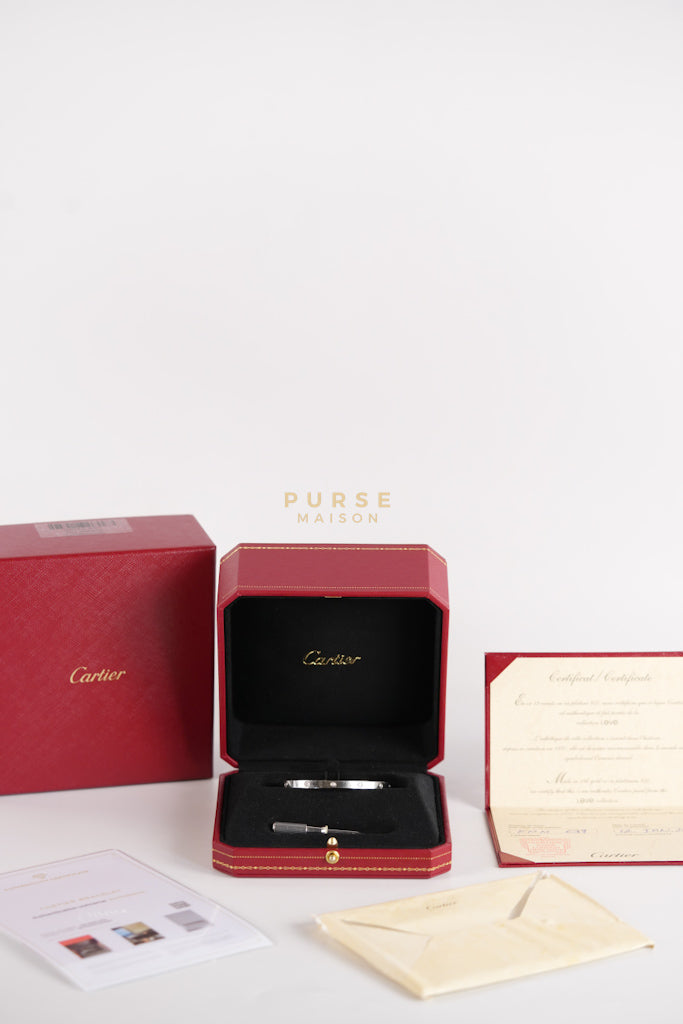 Diamond Love Bangle 18K White Gold | Purse Maison Luxury Bags Shop