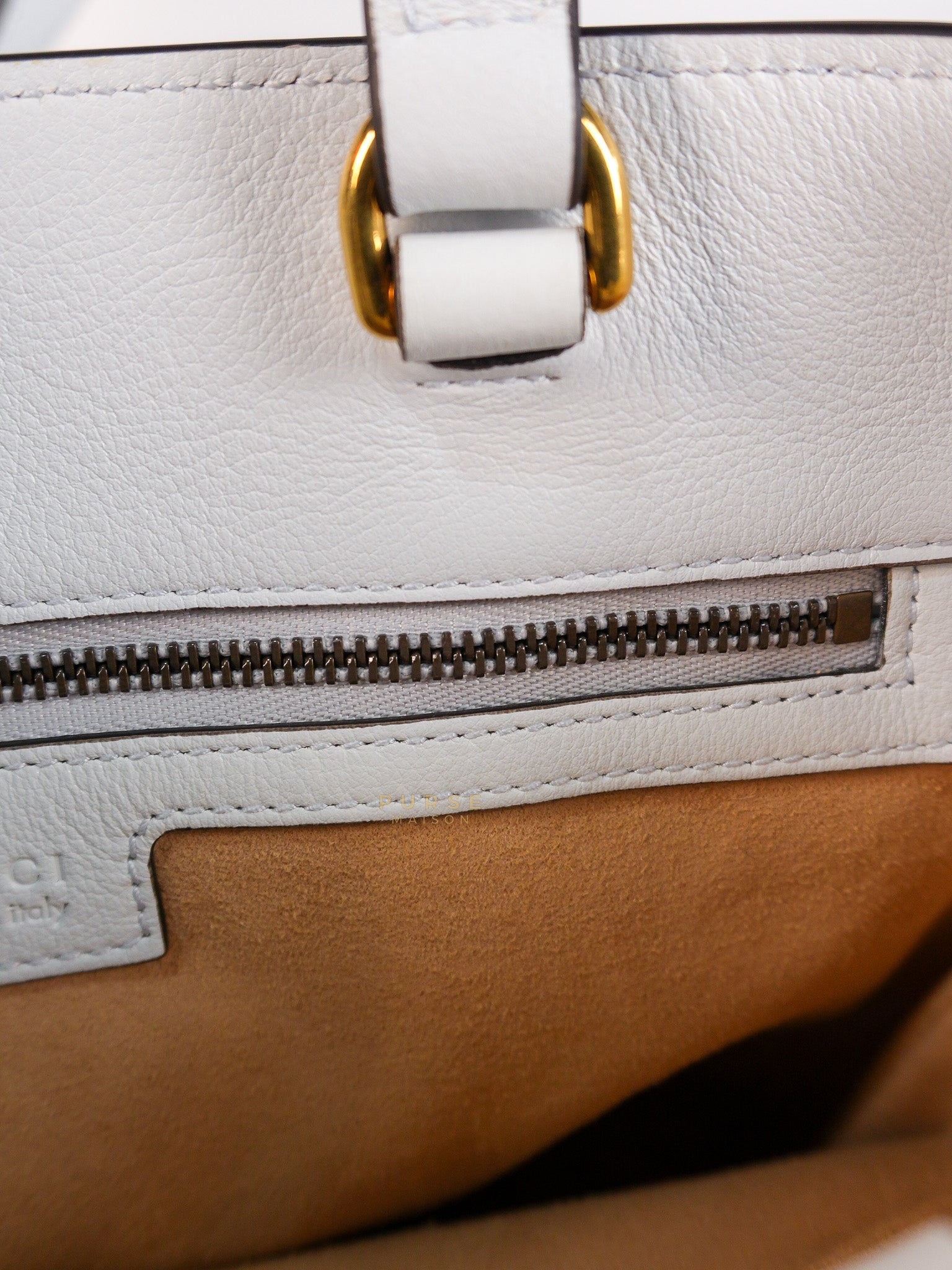 Diana Bamboo Renew in Light Blue Calfskin Leather | Purse Maison Luxury Bags Shop