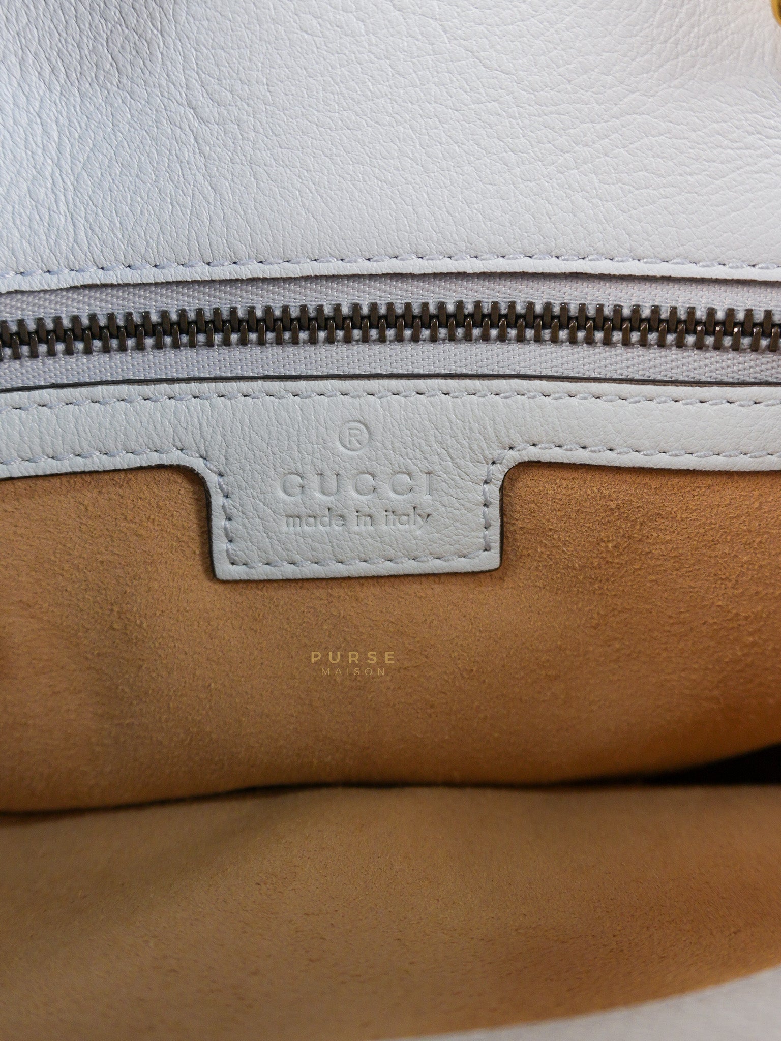 Diana Bamboo Renew in Light Blue Calfskin Leather | Purse Maison Luxury Bags Shop