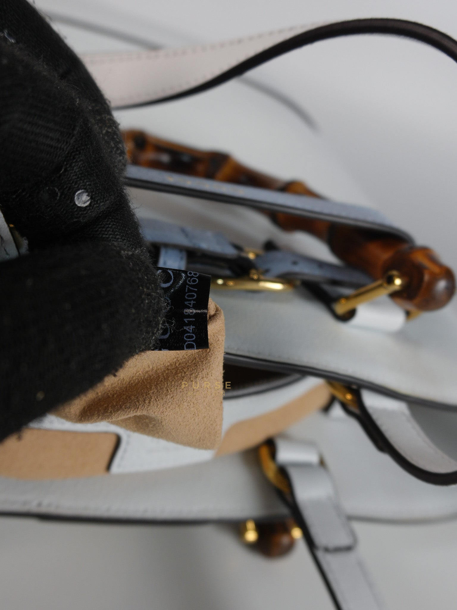 Diana Bamboo Renew in Light Blue Calfskin Leather | Purse Maison Luxury Bags Shop