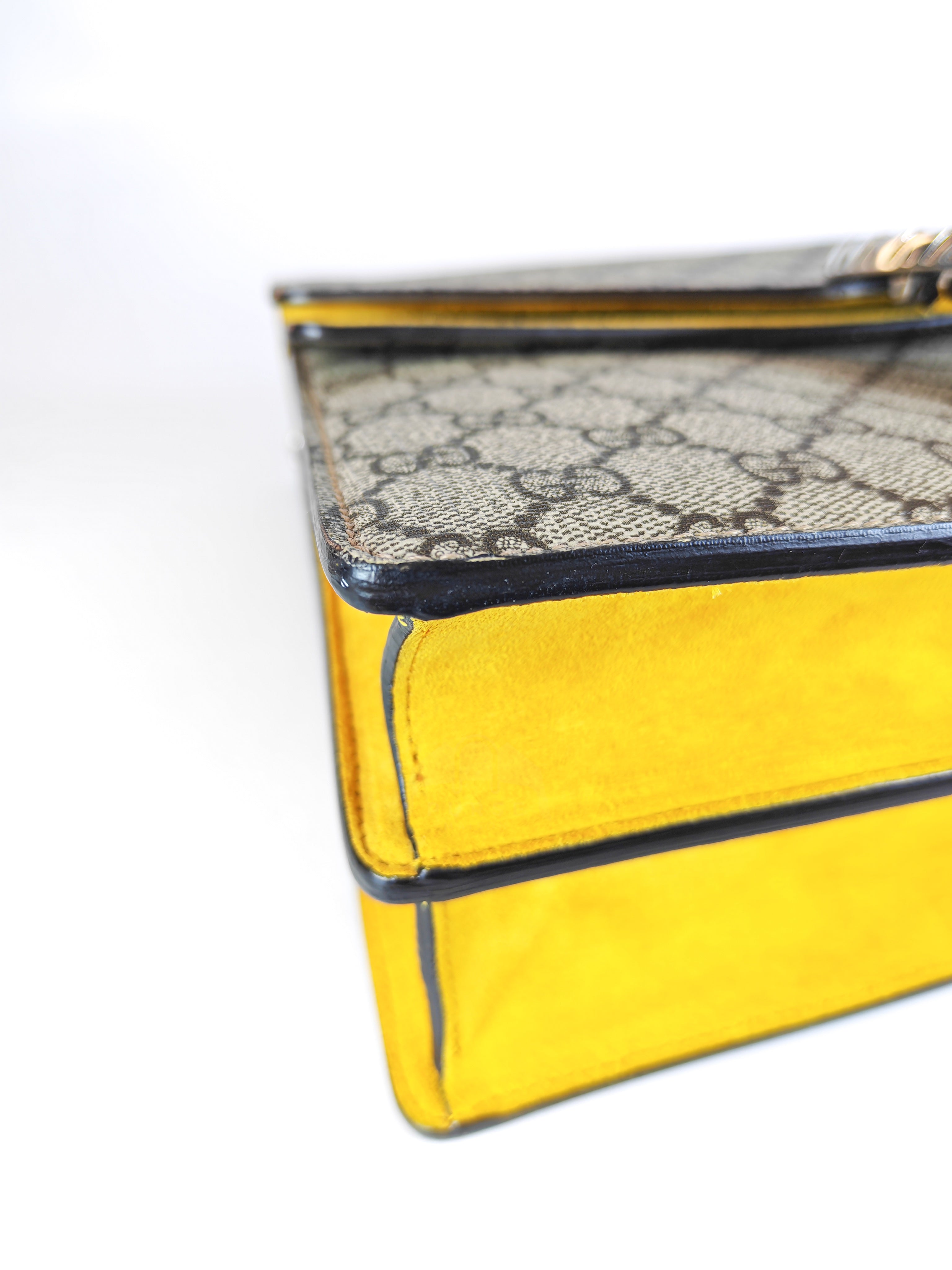 Dionysus Large Shoulder Bag with Yellow Suede and Supreme Canvas | Purse Maison Luxury Bags Shop