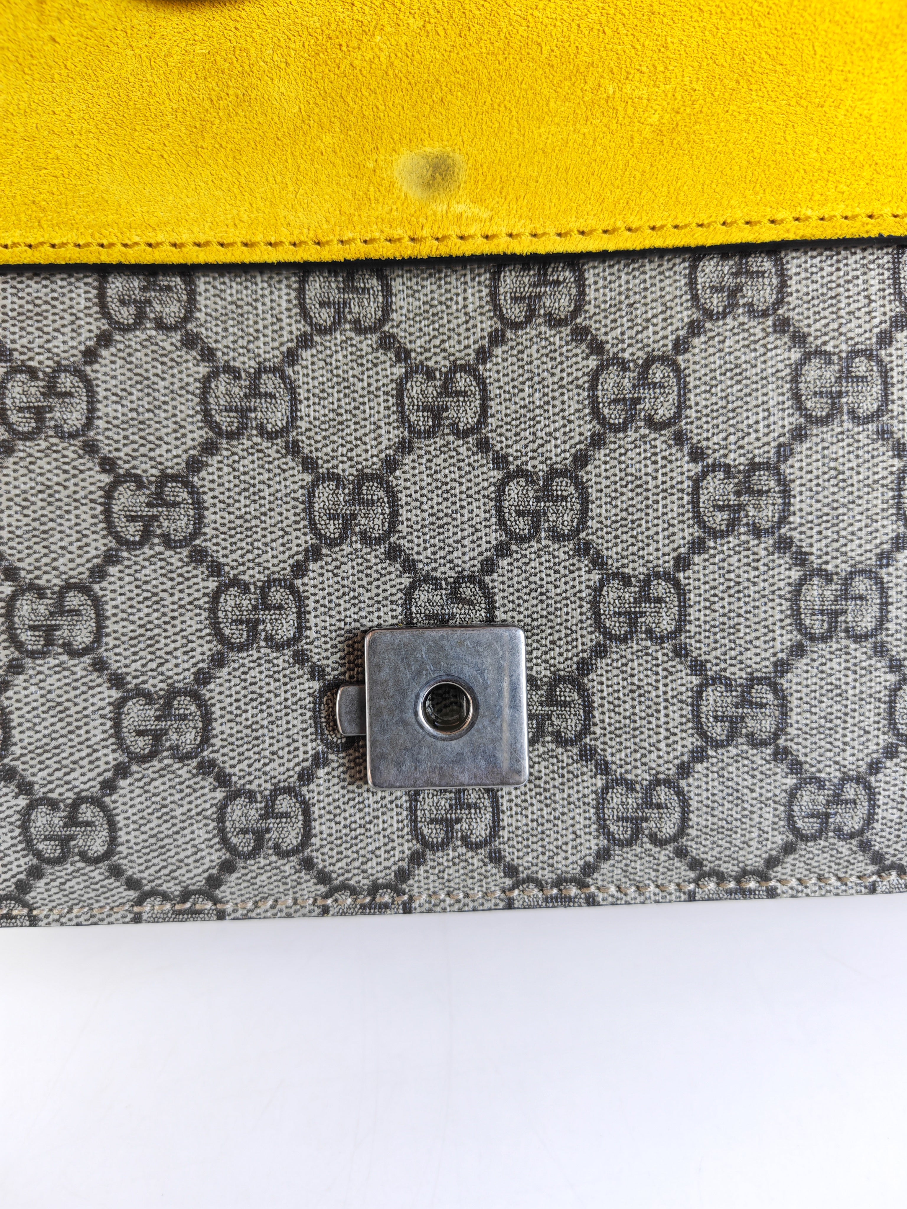 Dionysus Large Shoulder Bag with Yellow Suede and Supreme Canvas | Purse Maison Luxury Bags Shop