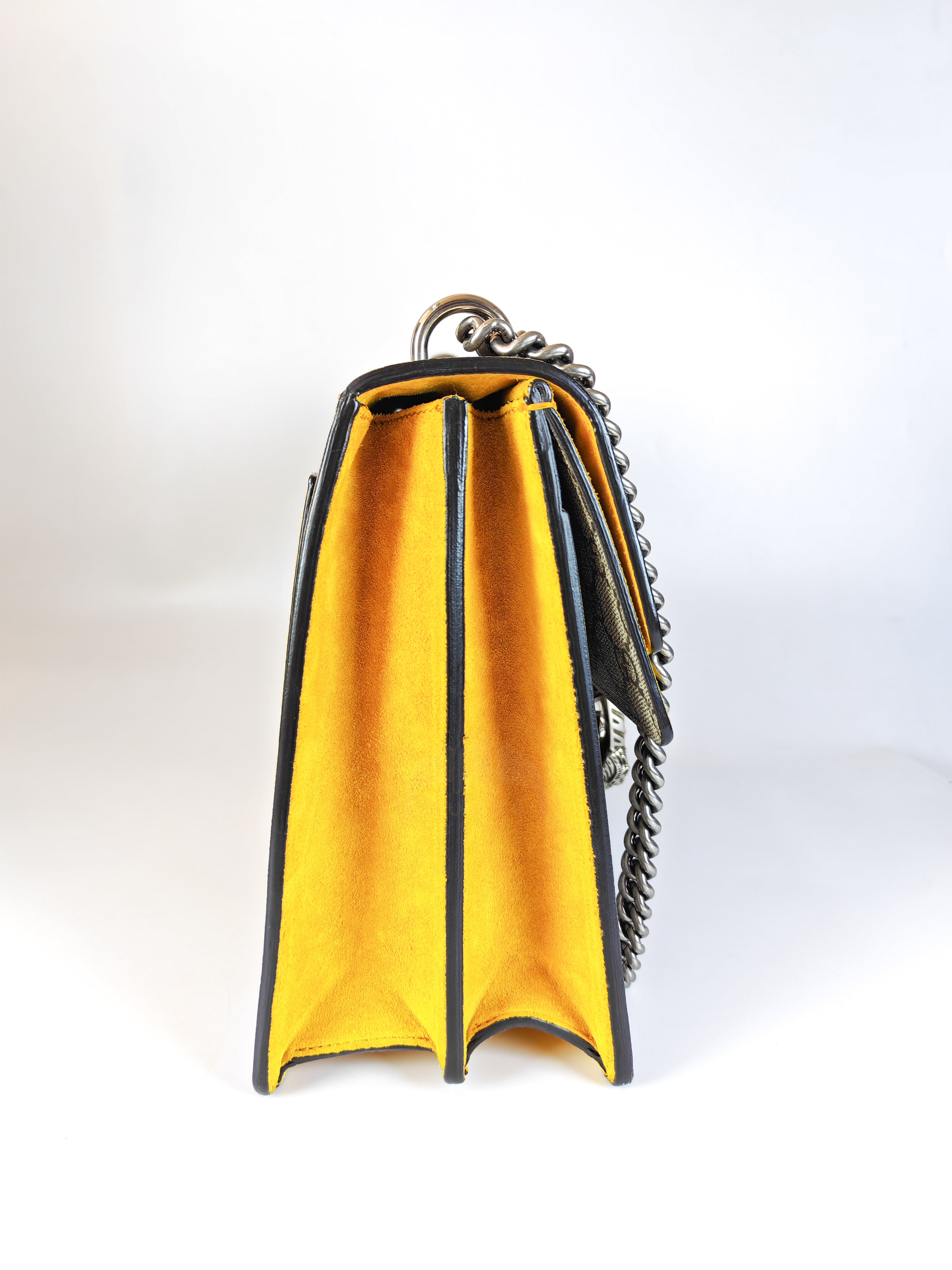 Dionysus Large Shoulder Bag with Yellow Suede and Supreme Canvas | Purse Maison Luxury Bags Shop