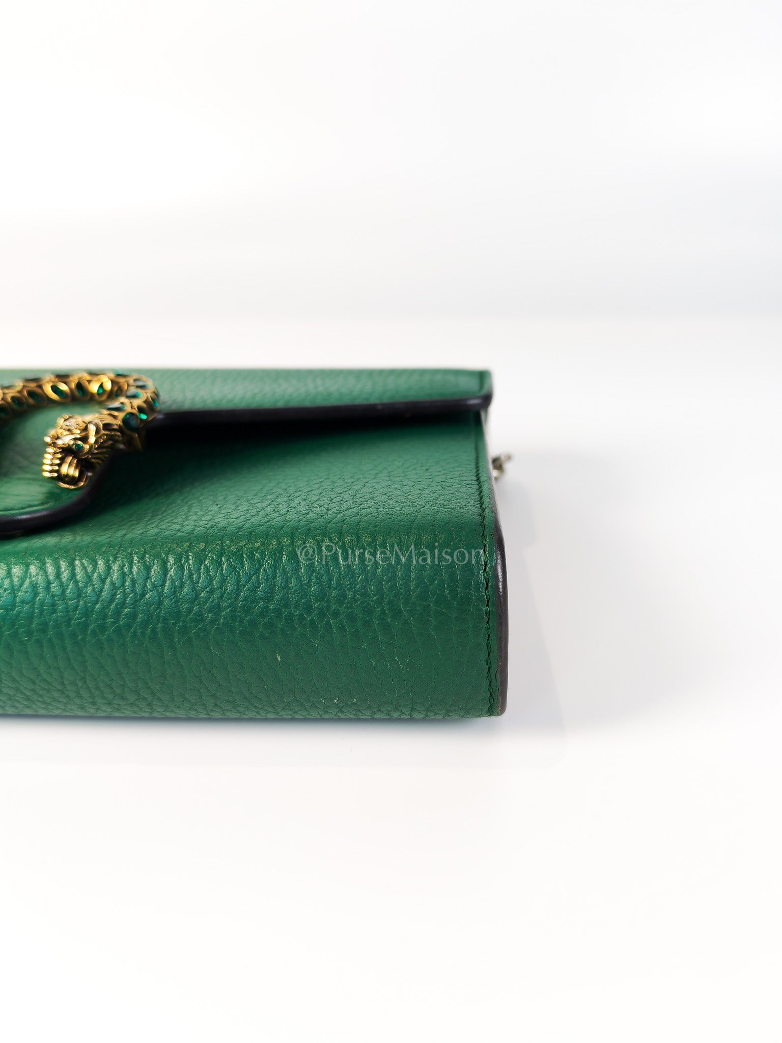Dionysus Mini Chain Bag in Emerald Green Grained Leather Chain Bag | Purse Maison Luxury Bags Shop