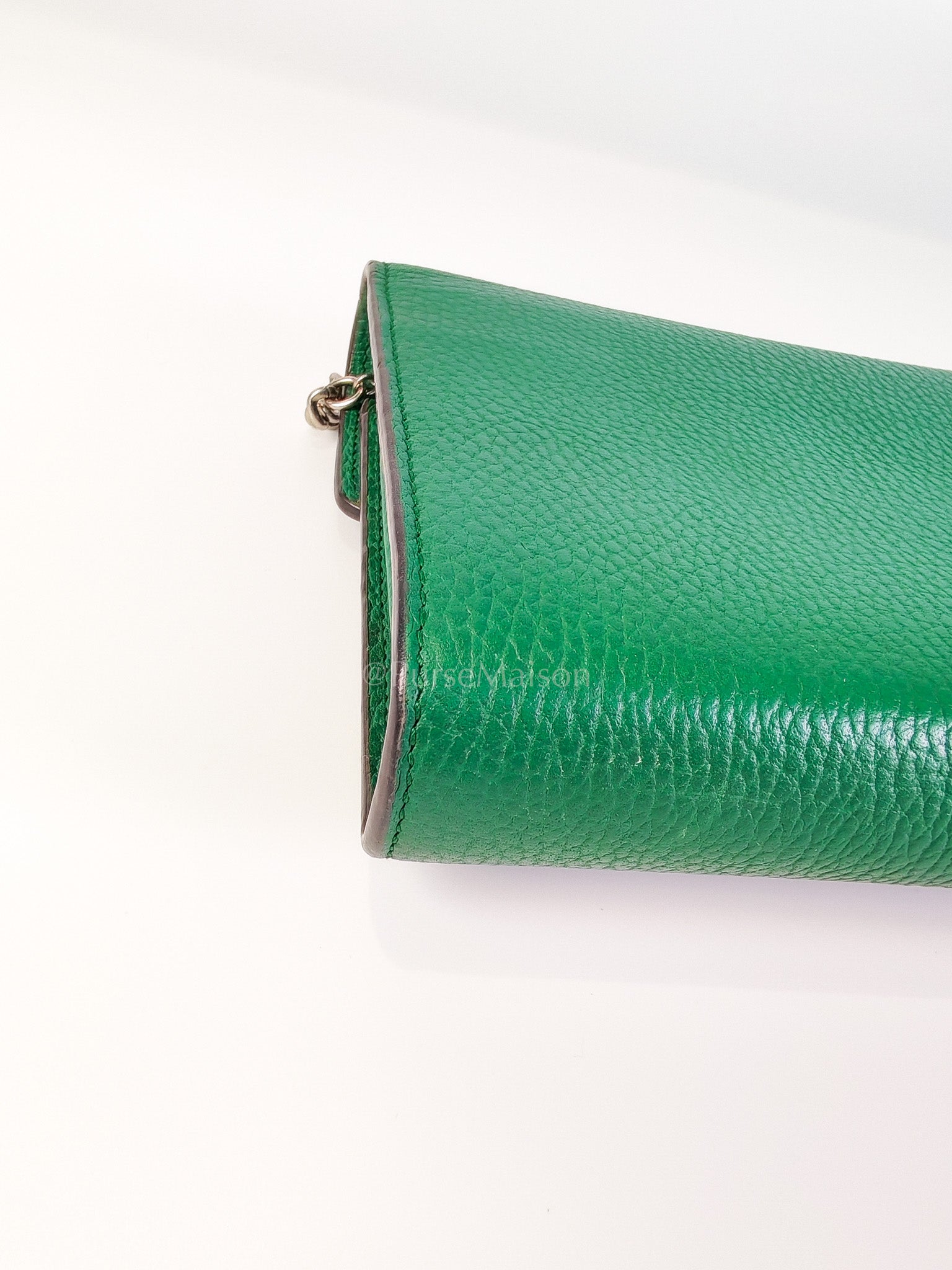 Dionysus Mini Chain Bag in Emerald Green Grained Leather Chain Bag | Purse Maison Luxury Bags Shop
