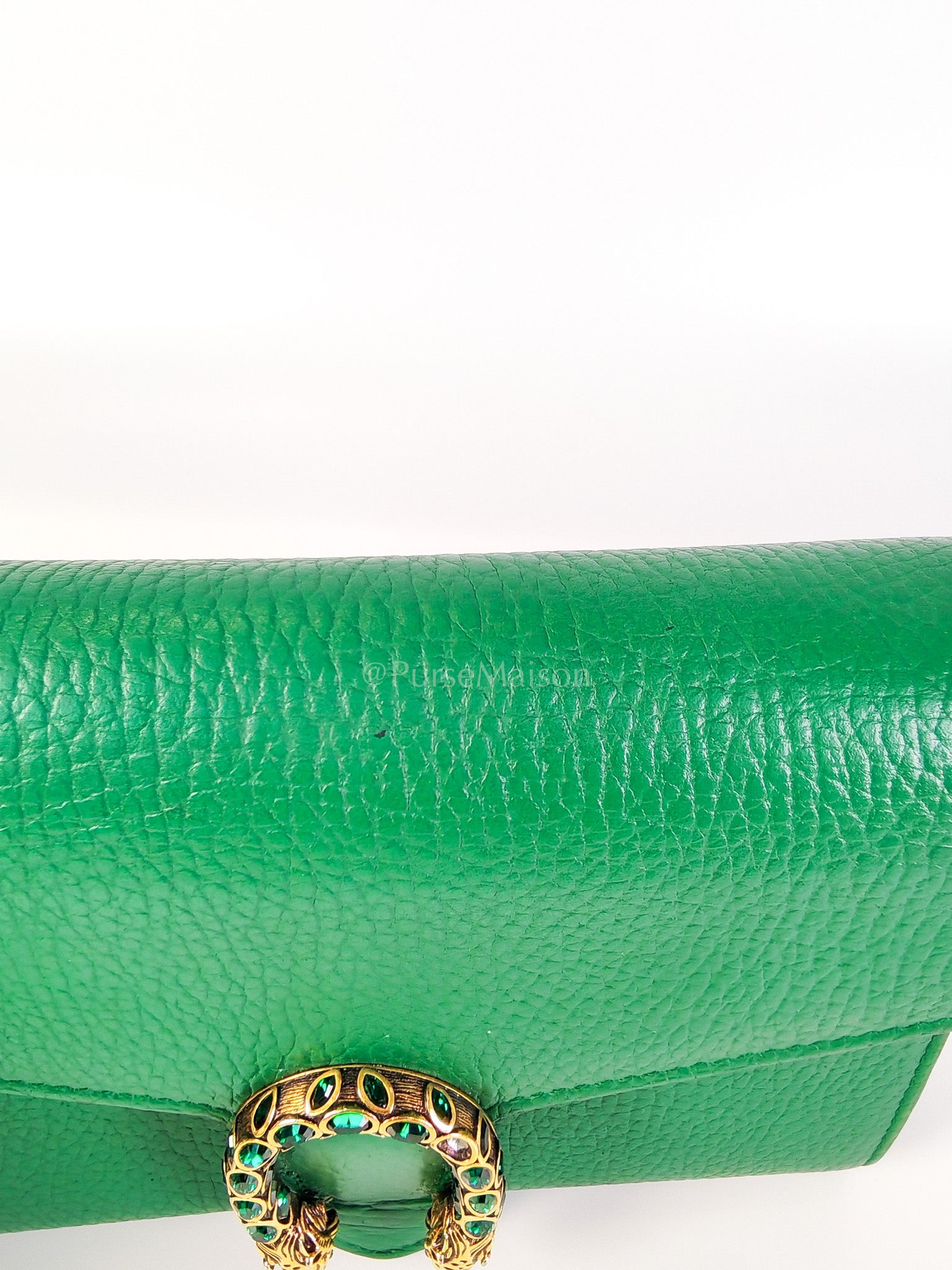 Dionysus Mini Chain Bag in Emerald Green Grained Leather Chain Bag | Purse Maison Luxury Bags Shop
