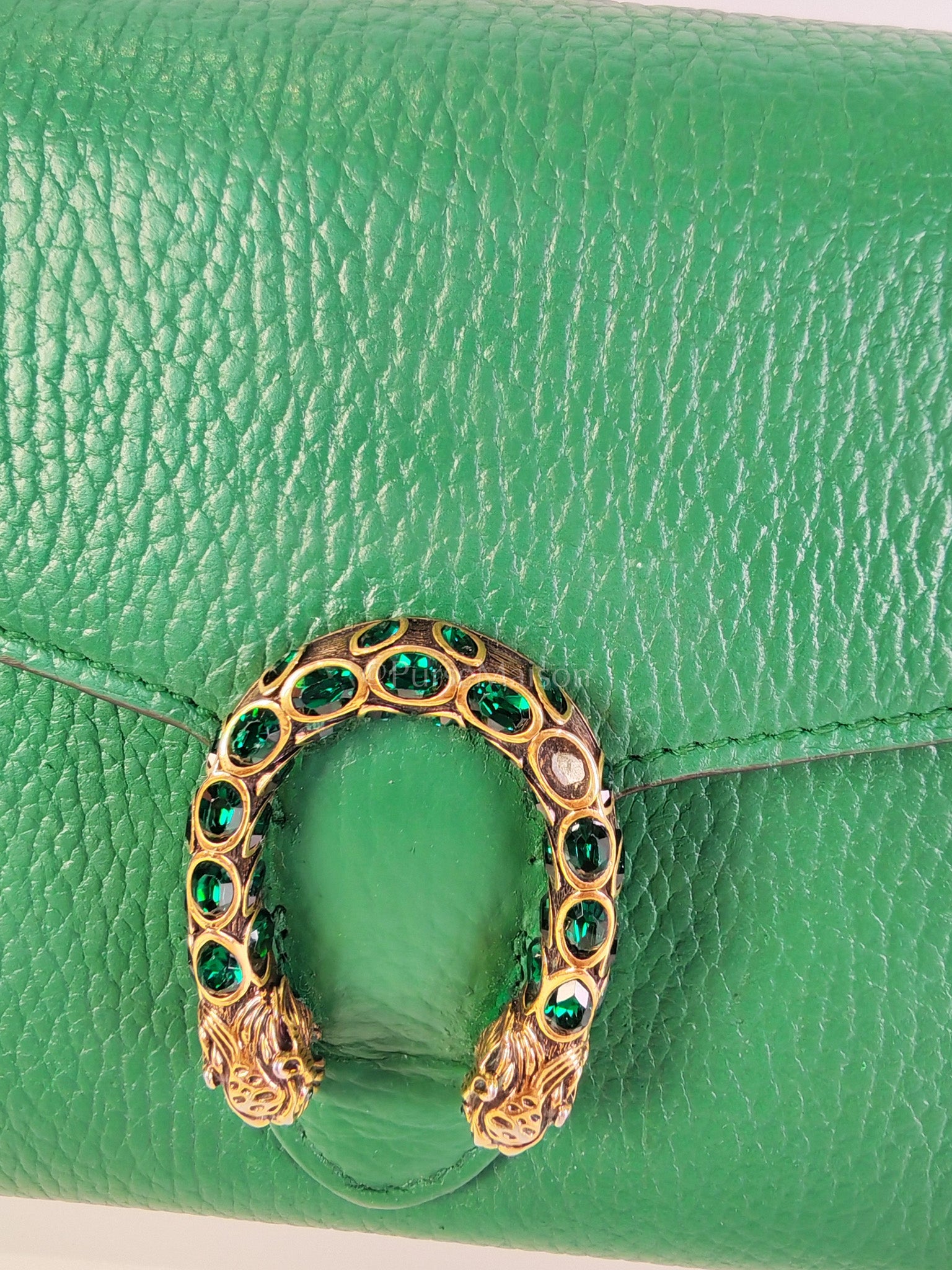 Dionysus Mini Chain Bag in Emerald Green Grained Leather Chain Bag | Purse Maison Luxury Bags Shop