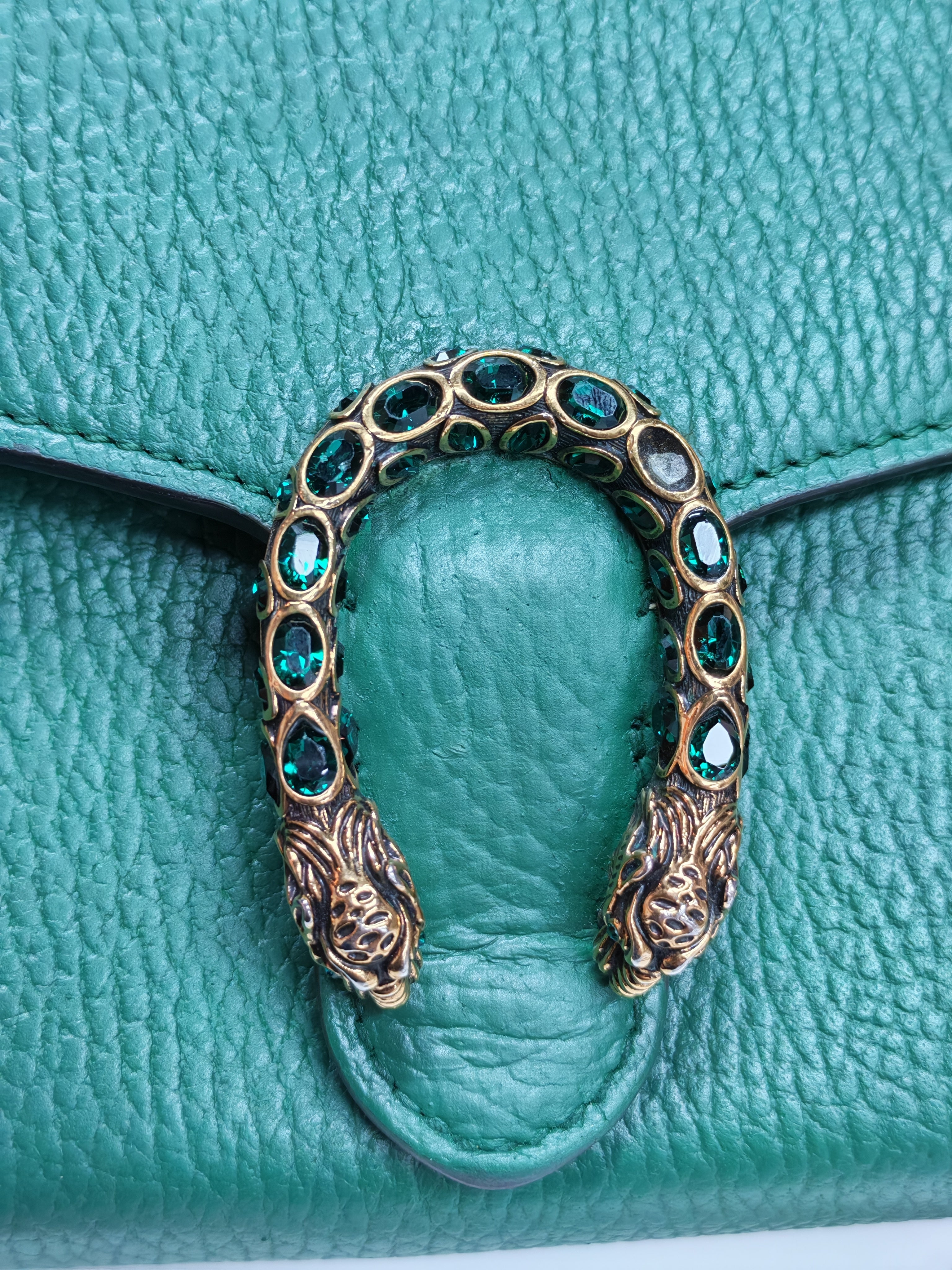 Dionysus Mini Chain Bag in Emerald Green Grained Leather Chain Bag | Purse Maison Luxury Bags Shop