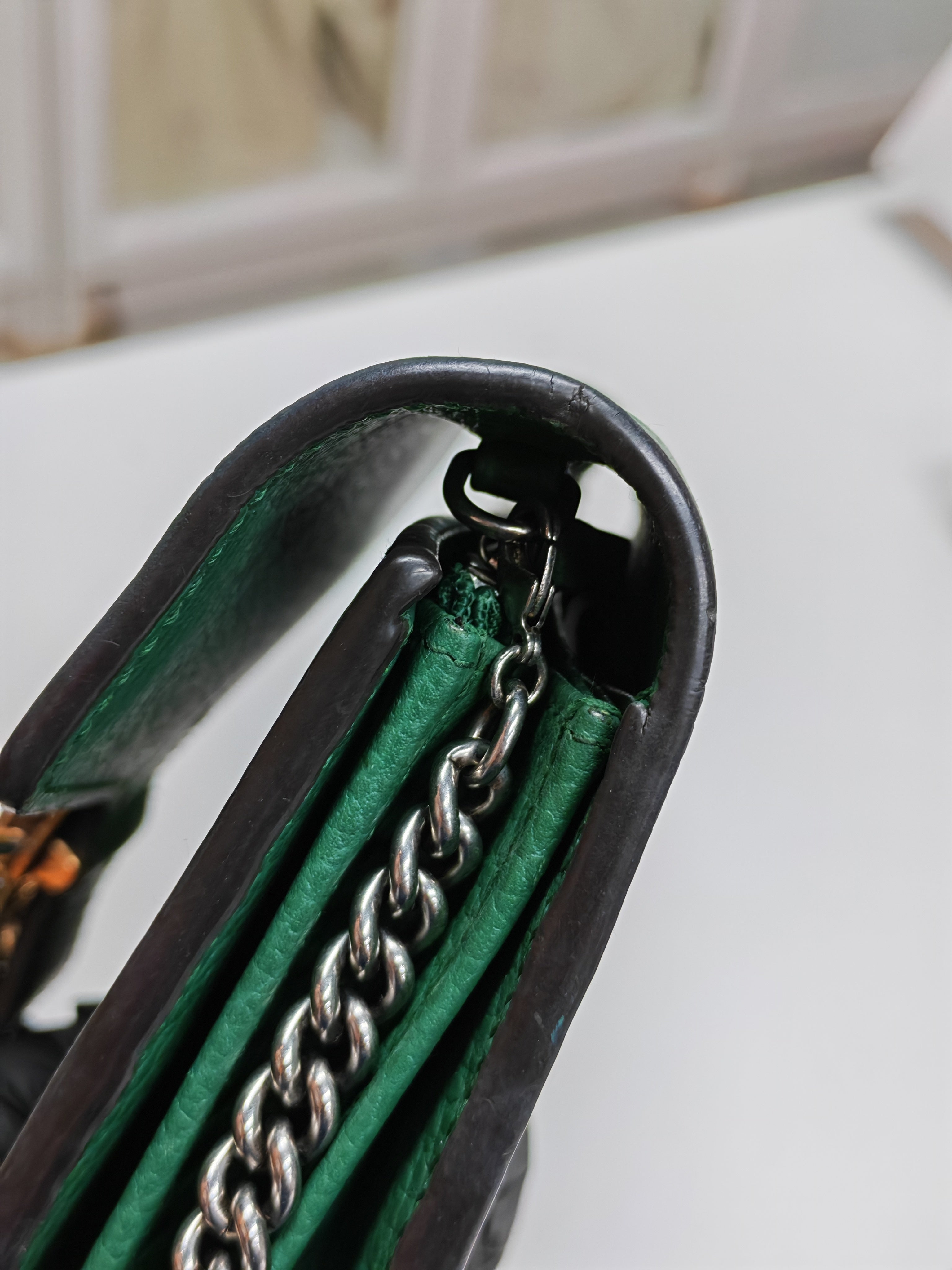 Dionysus Mini Chain Bag in Emerald Green Grained Leather Chain Bag | Purse Maison Luxury Bags Shop