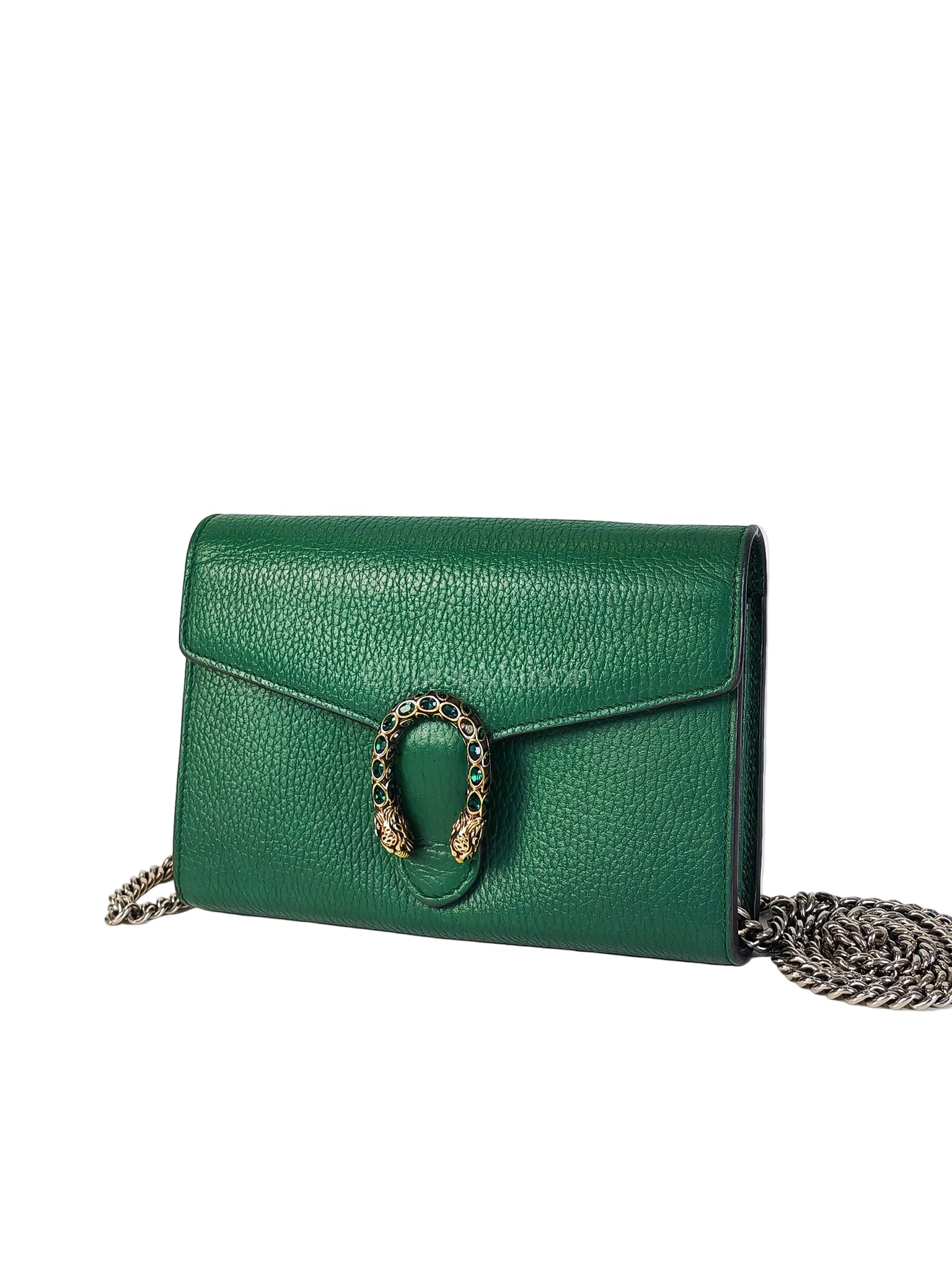 Dionysus Mini Chain Bag in Emerald Green Grained Leather Chain Bag | Purse Maison Luxury Bags Shop