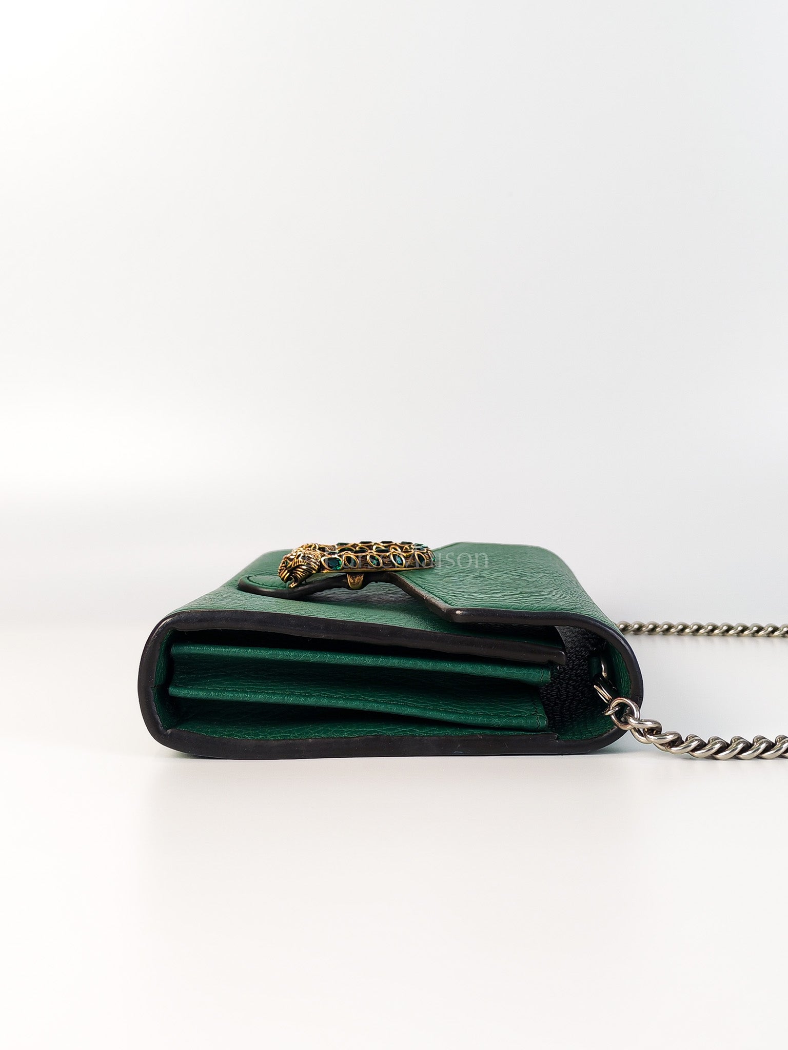 Dionysus Mini Chain Bag in Emerald Green Grained Leather Chain Bag | Purse Maison Luxury Bags Shop
