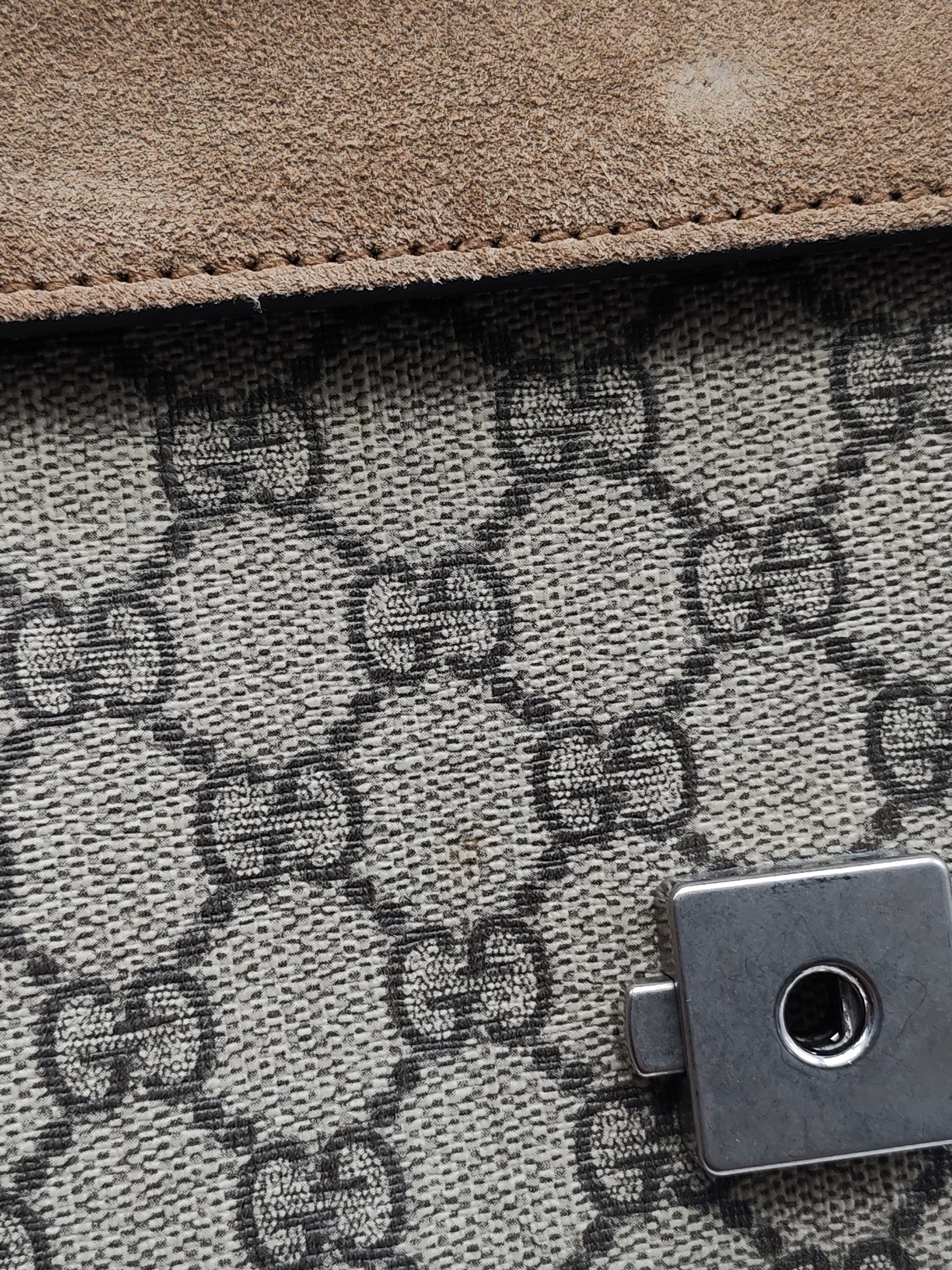Dionysus Shoulder Bag Medium in GG Supreme Canvas Taupe Suede Leather | Purse Maison Luxury Bags Shop