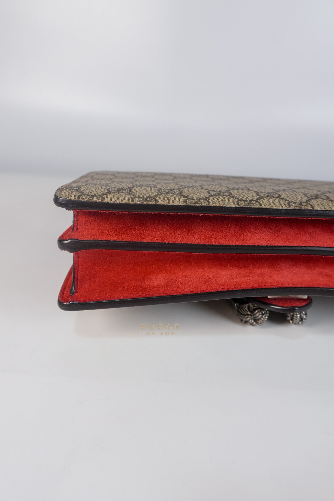 Dionysus Small Bag in Supreme Canvas in PVC Red Suede and Chain Strap | Purse Maison Luxury Bags Shop