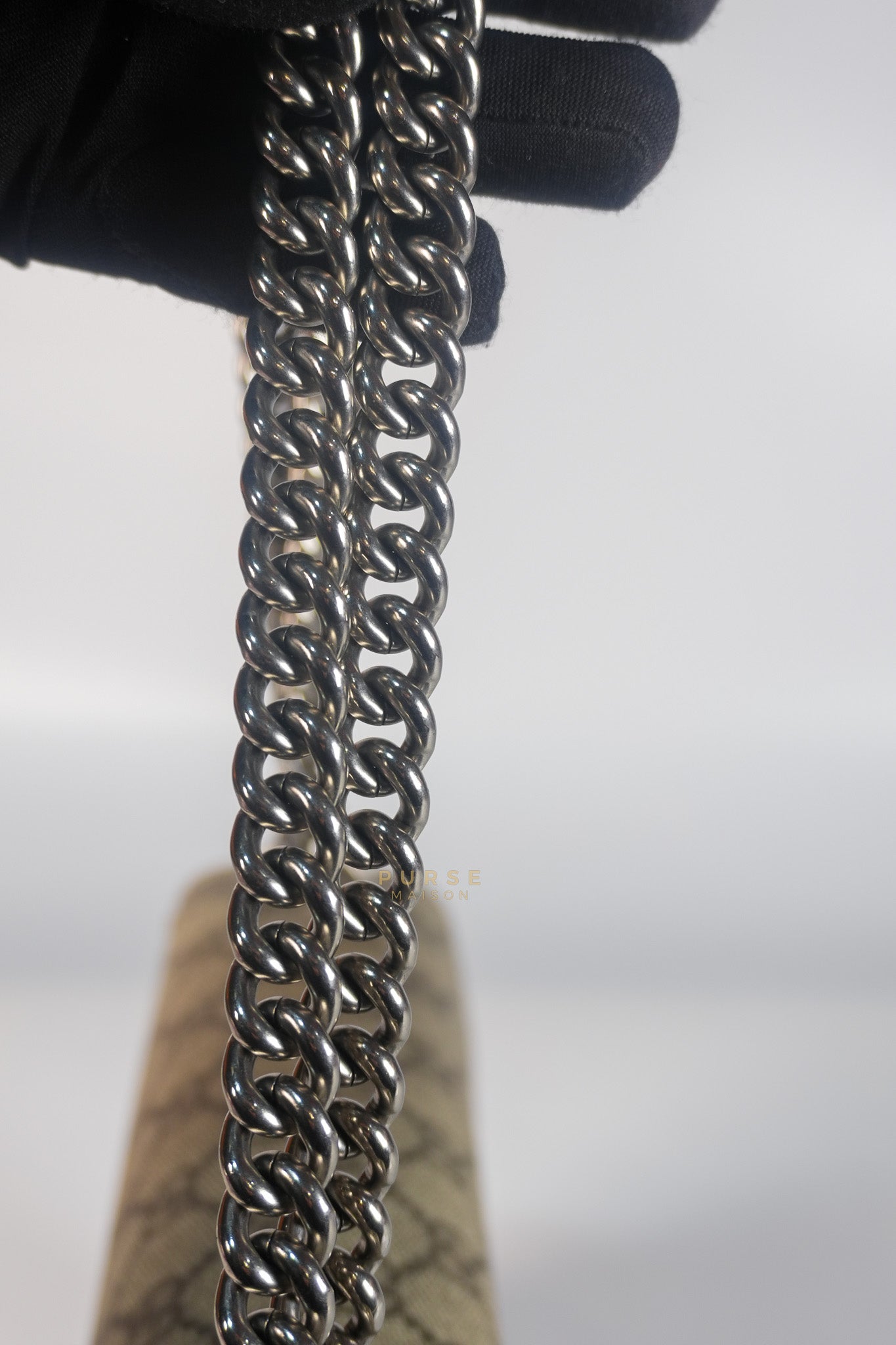 Dionysus Small Bag in Supreme Canvas in PVC Red Suede and Chain Strap | Purse Maison Luxury Bags Shop