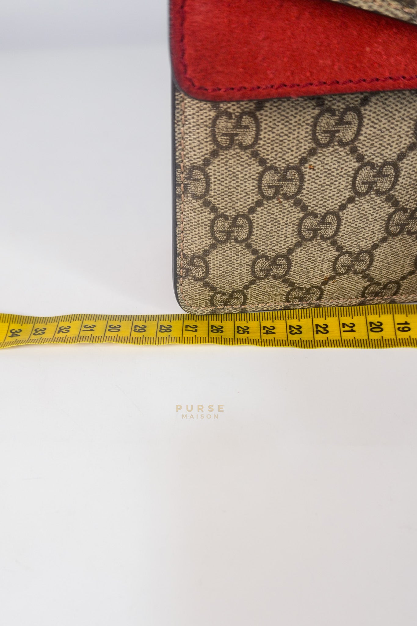 Dionysus Small Bag in Supreme Canvas in PVC Red Suede and Chain Strap | Purse Maison Luxury Bags Shop