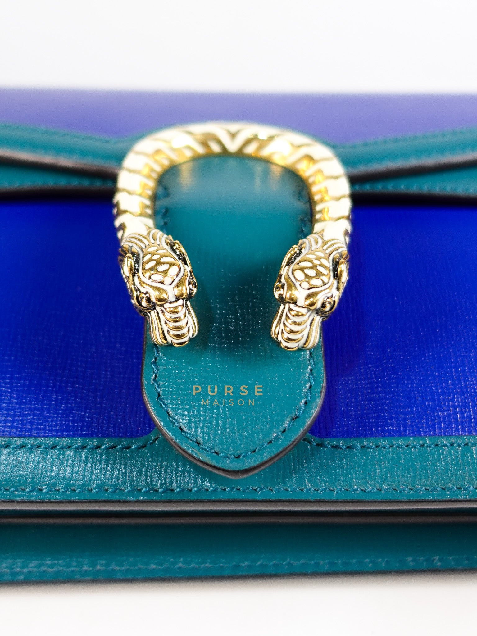 Dionysus Small Shoulder Bag in Blue & Green Silver Hardware | Purse Maison Luxury Bags Shop