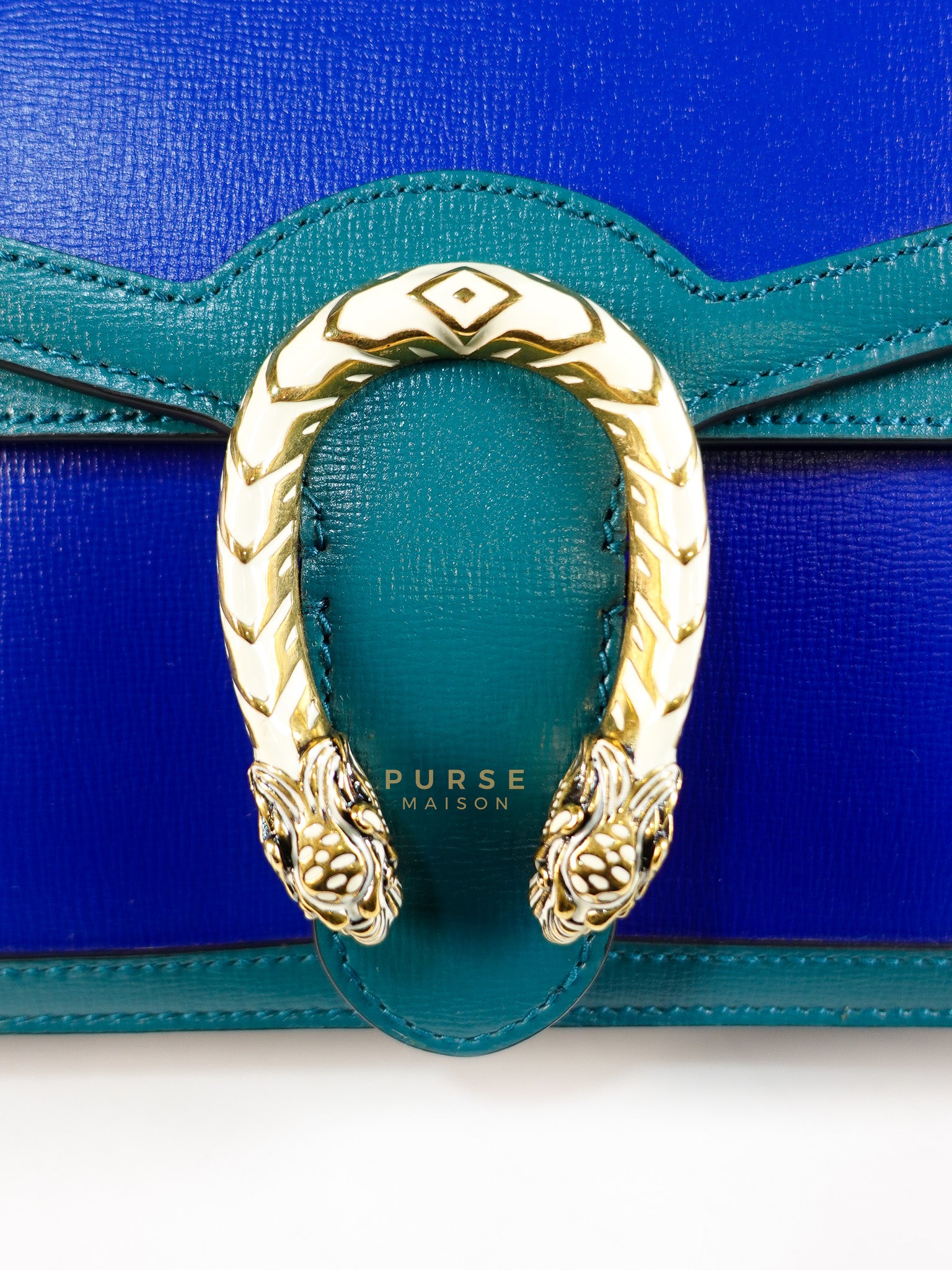 Dionysus Small Shoulder Bag in Blue & Green Silver Hardware | Purse Maison Luxury Bags Shop