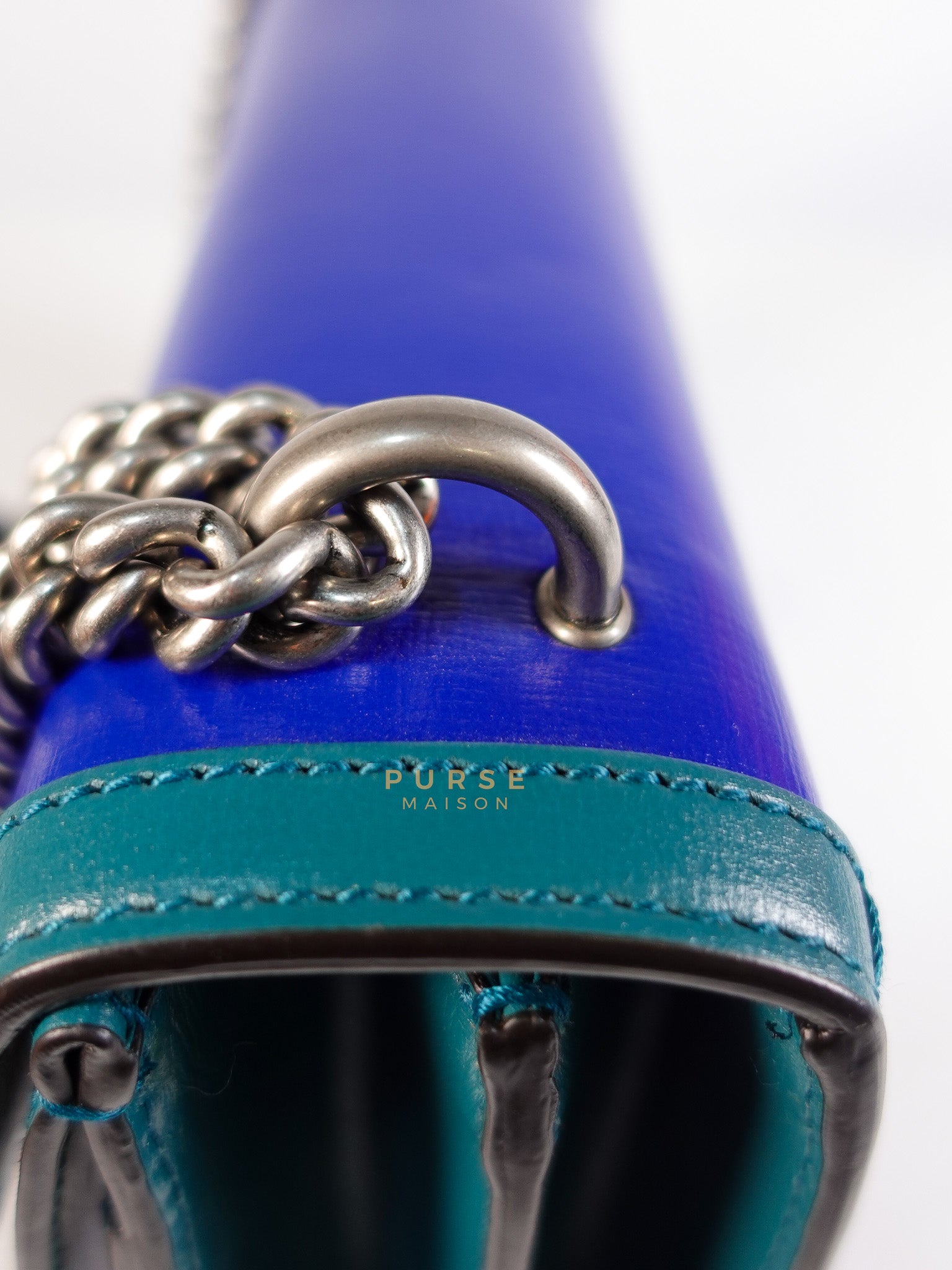 Dionysus Small Shoulder Bag in Blue & Green Silver Hardware | Purse Maison Luxury Bags Shop